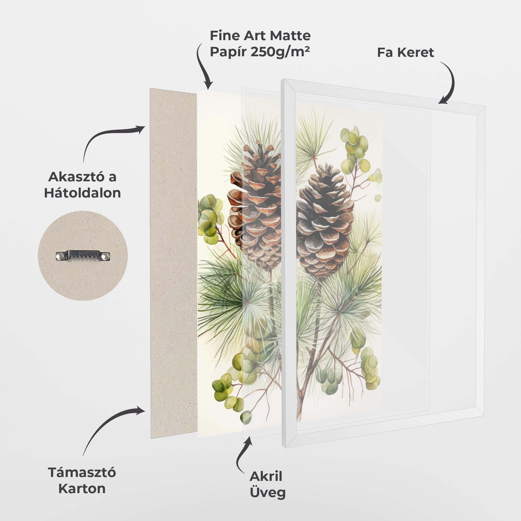 Keretezett Poszter Brown Cones mockup 1