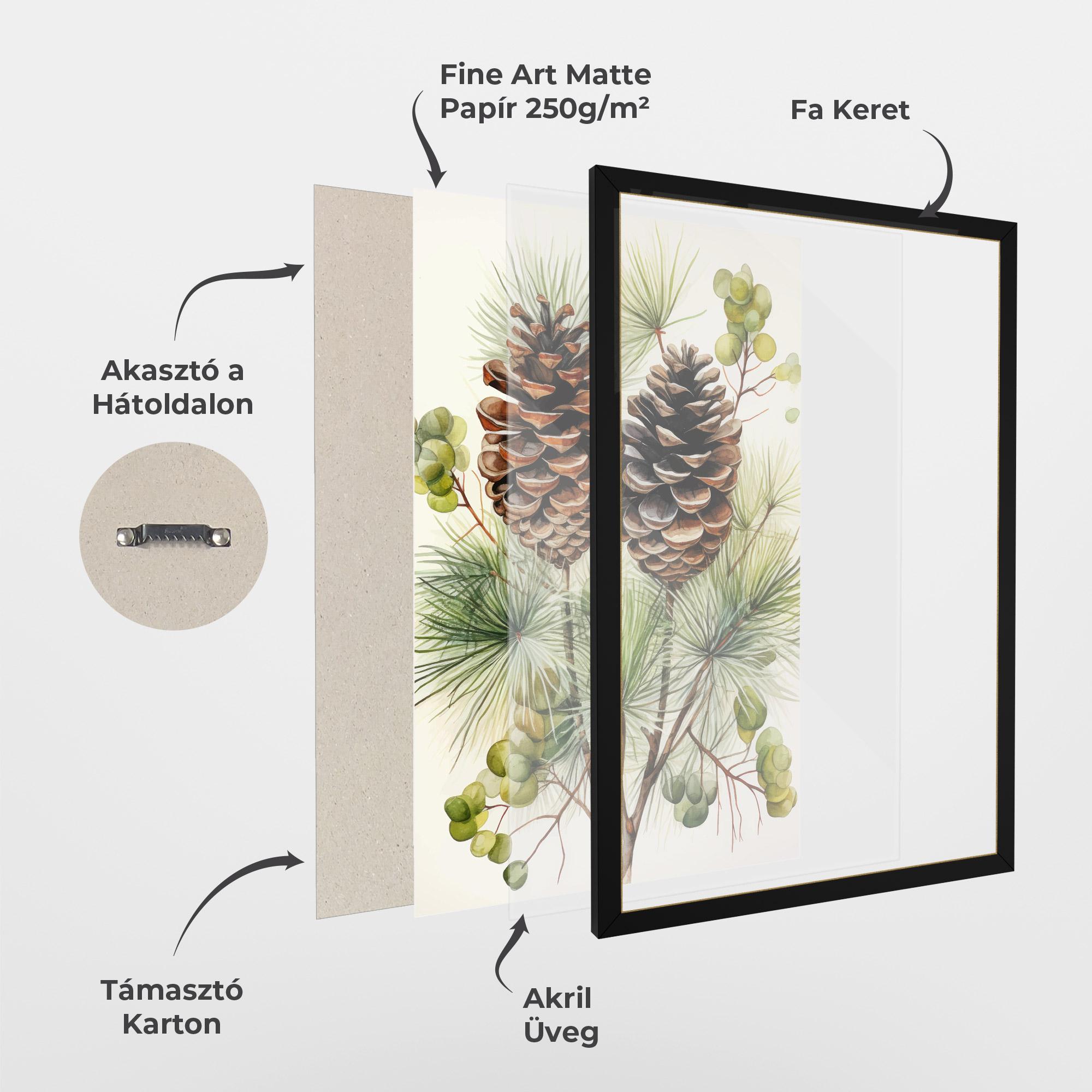 Keretezett Poszter Brown Cones mockup 1