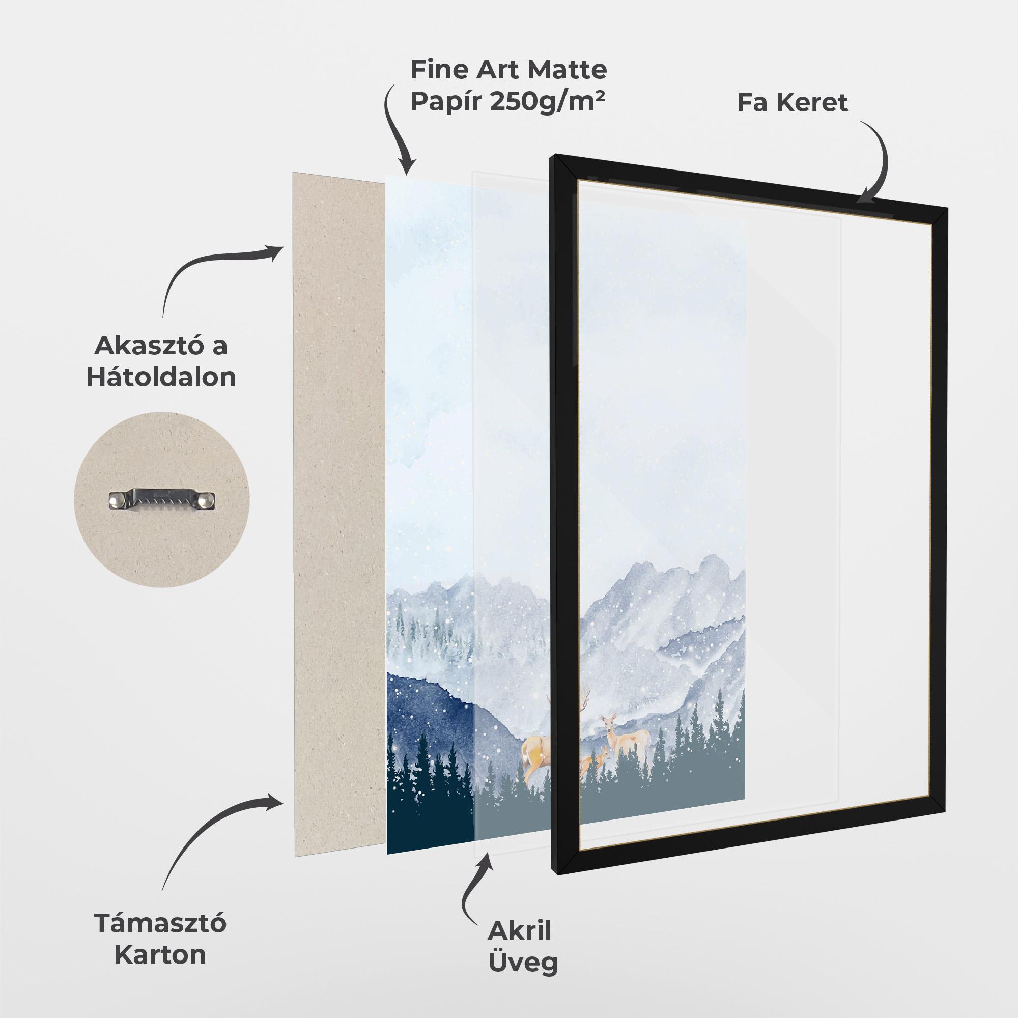 Keretezett Poszter Winter Deers mockup 1