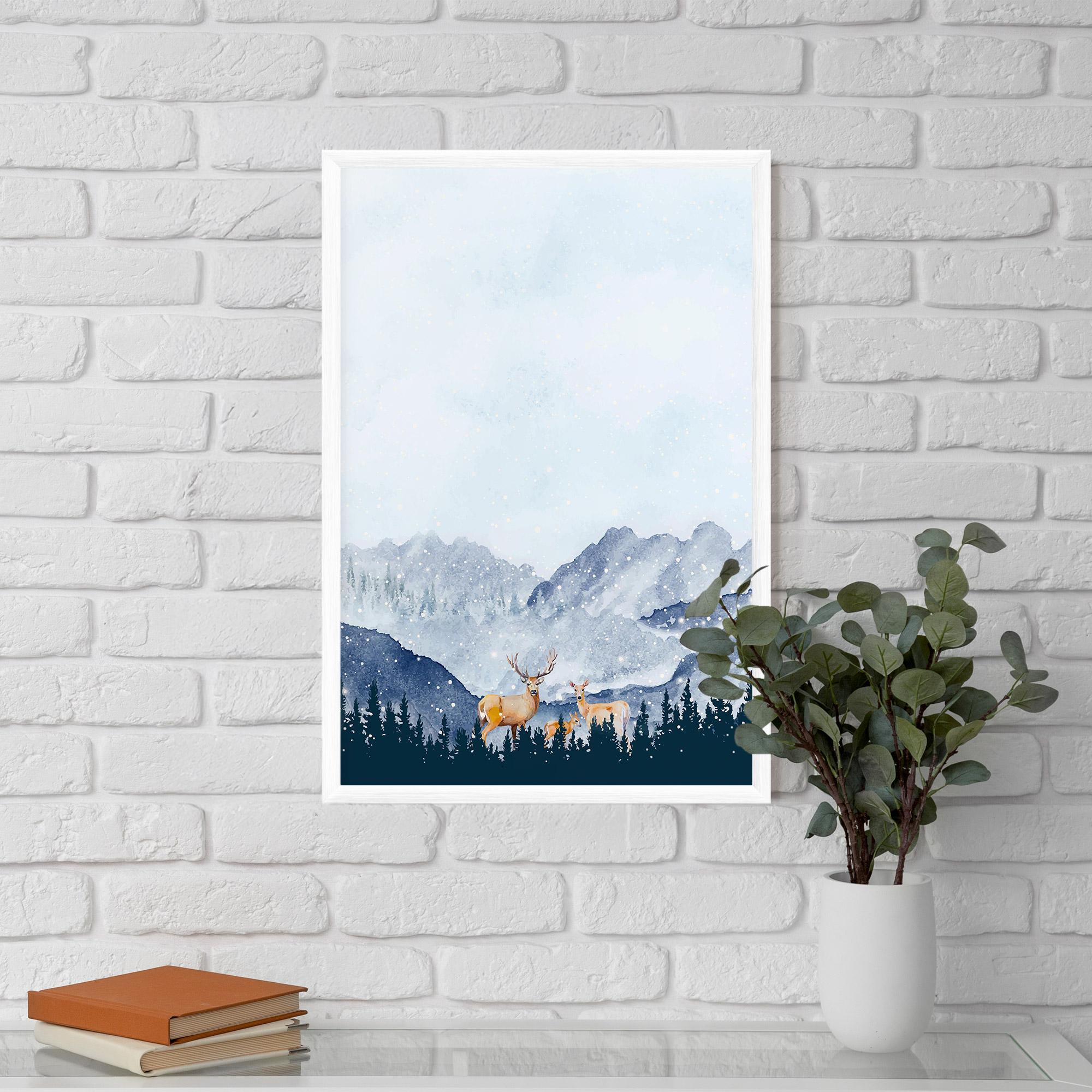 Keretezett Poszter Winter Deers mockup 5