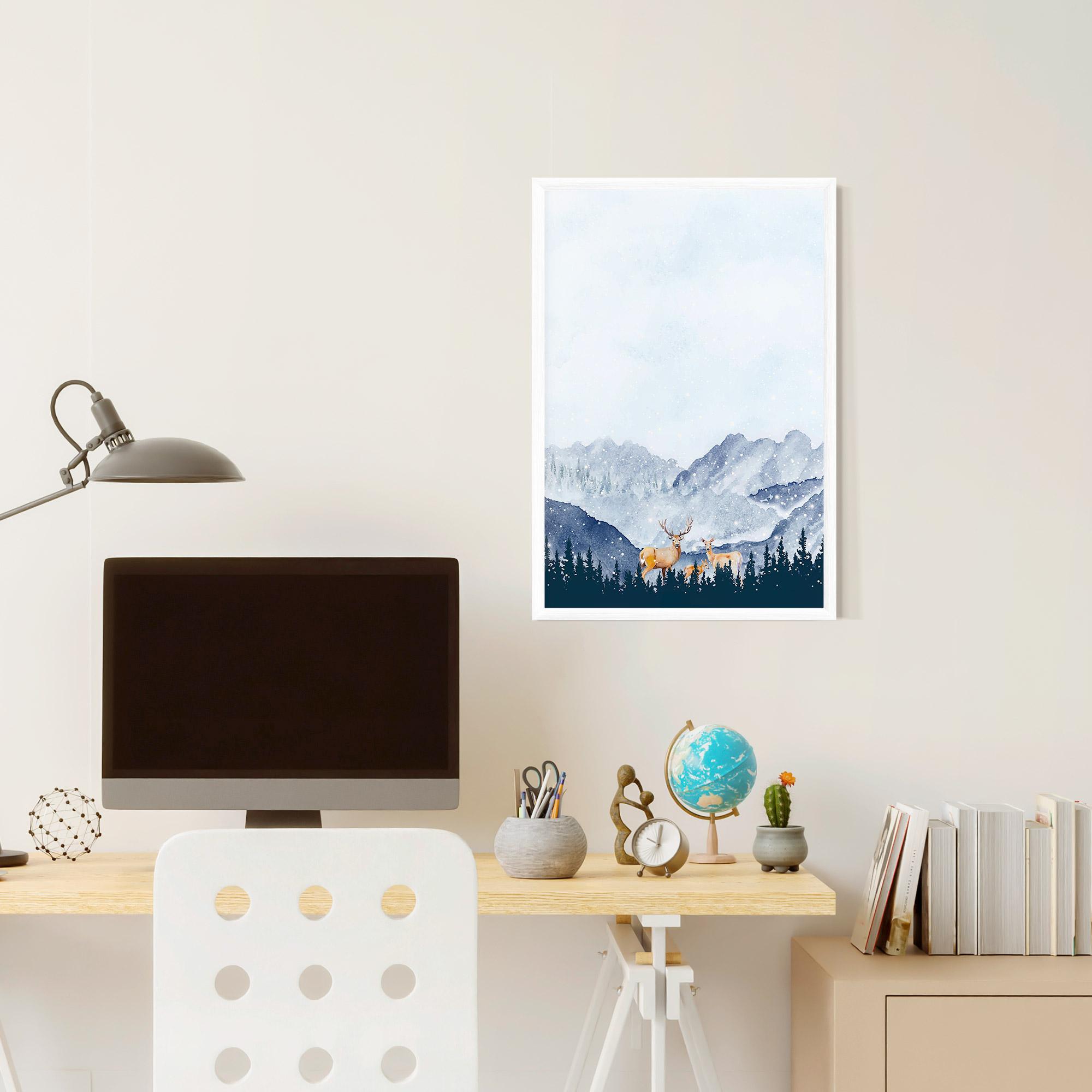 Keretezett Poszter Winter Deers mockup 6