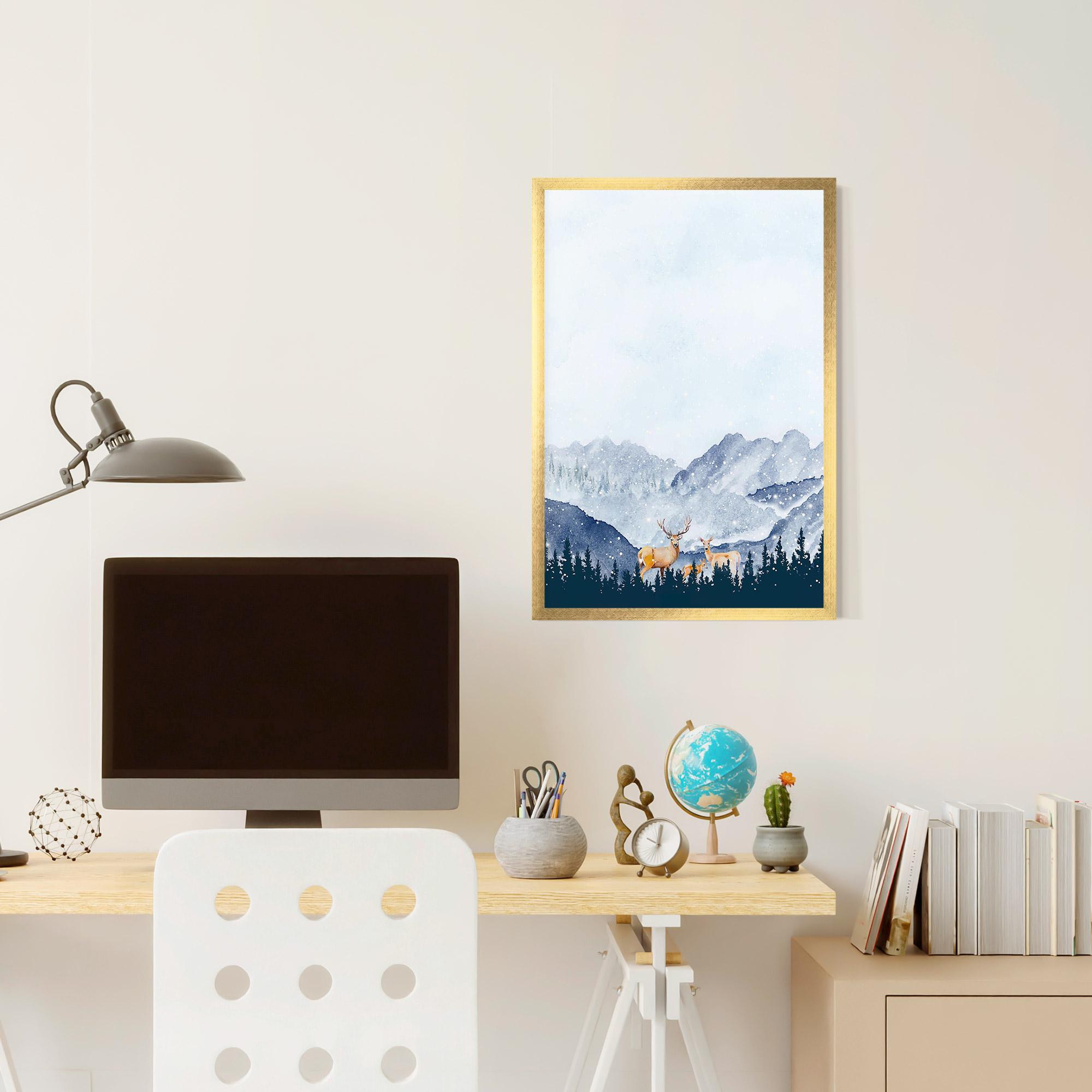 Keretezett Poszter Winter Deers mockup 6