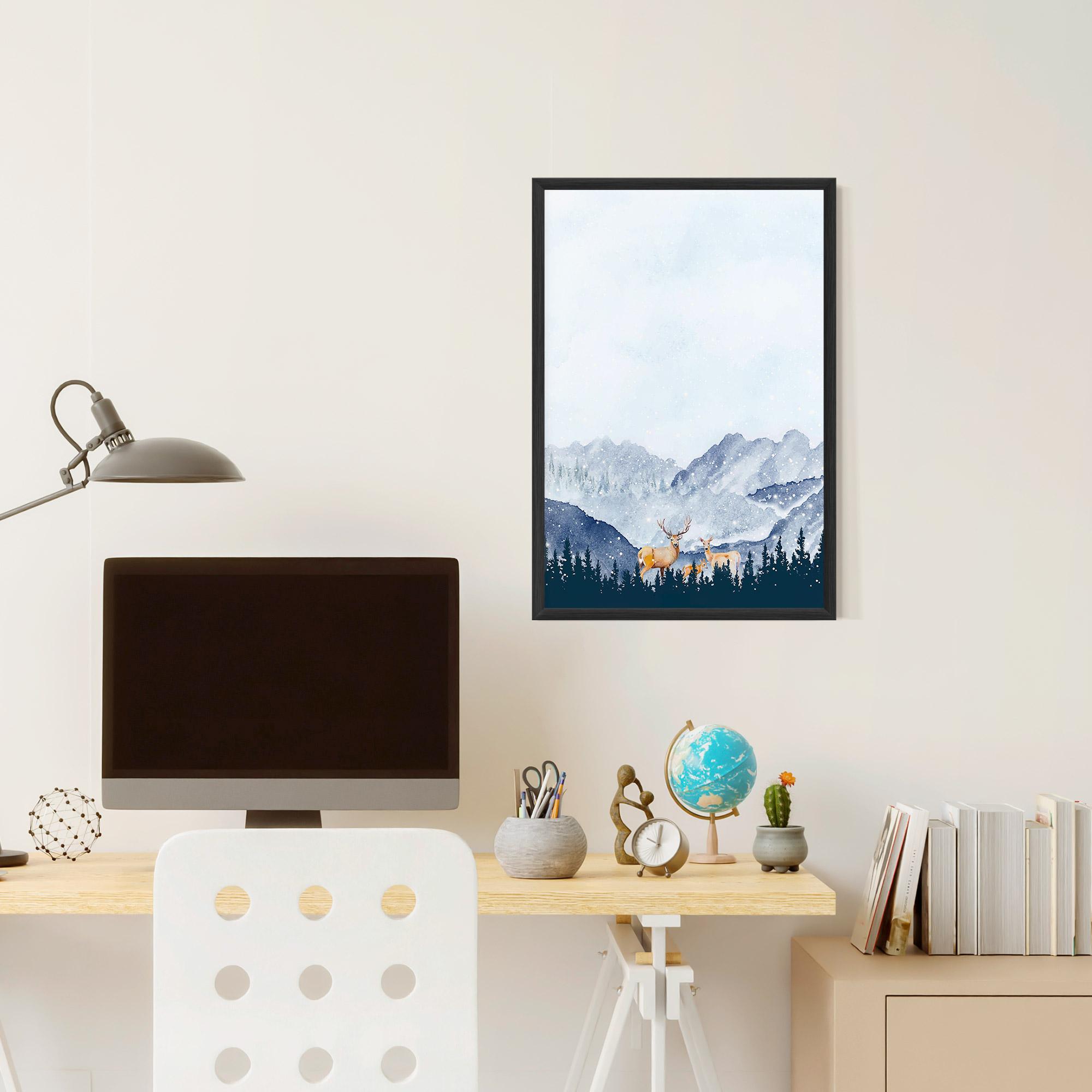 Keretezett Poszter Winter Deers mockup 6
