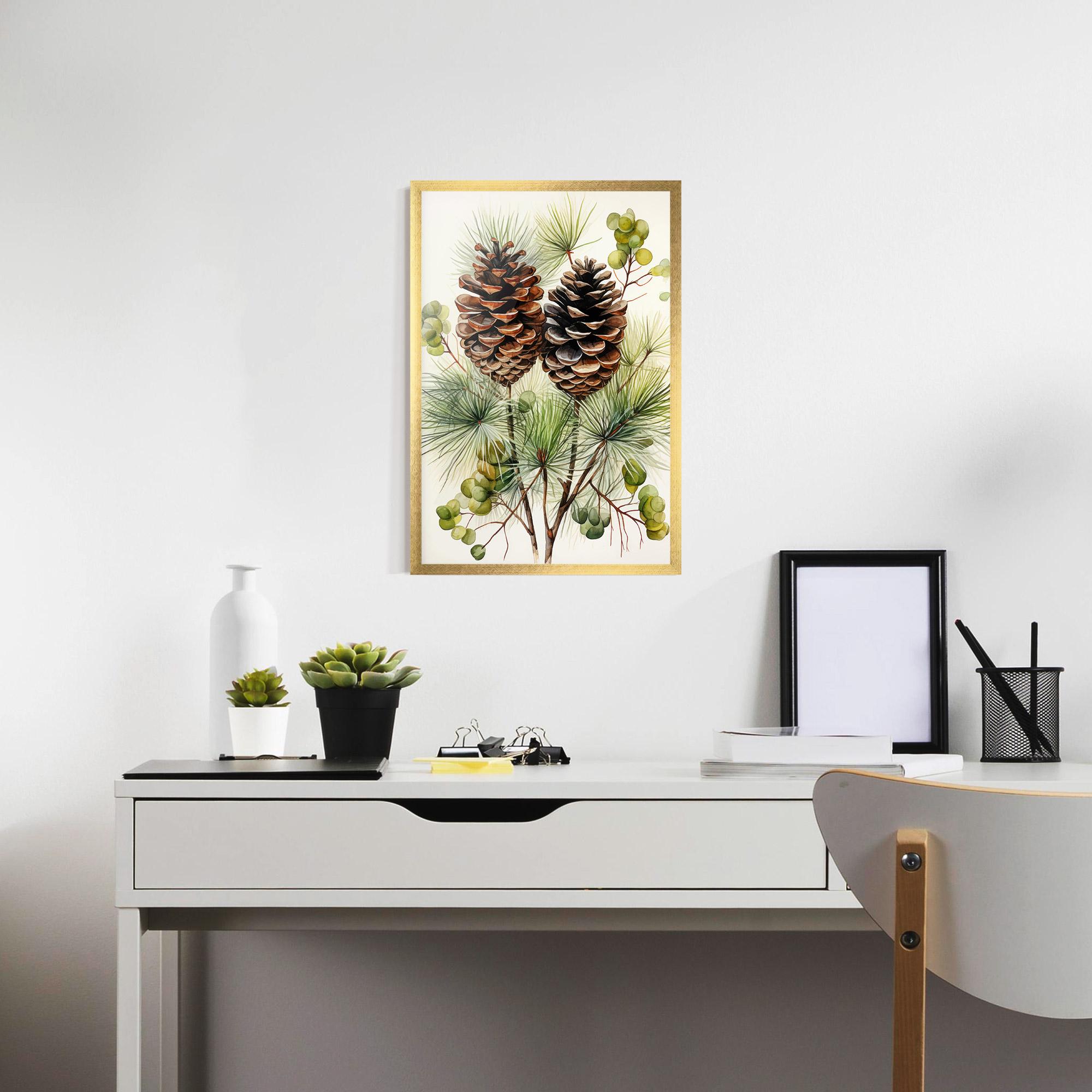 Keretezett Poszter Brown Cones mockup 7