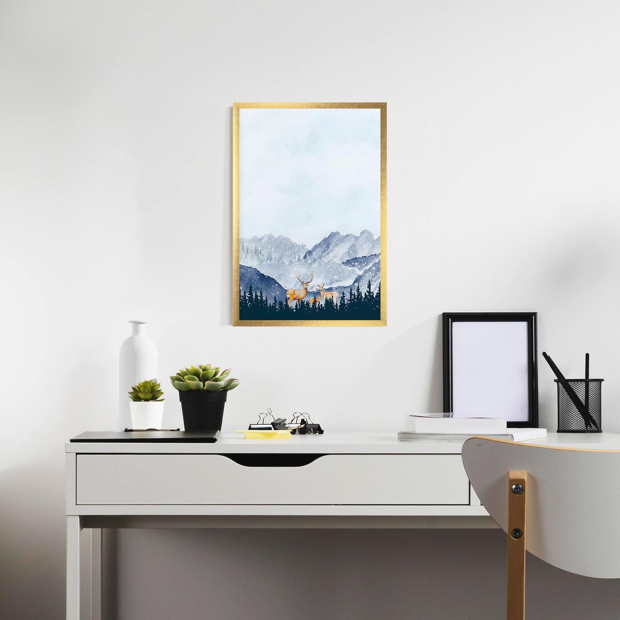 Keretezett Poszter Winter Deers mockup 7