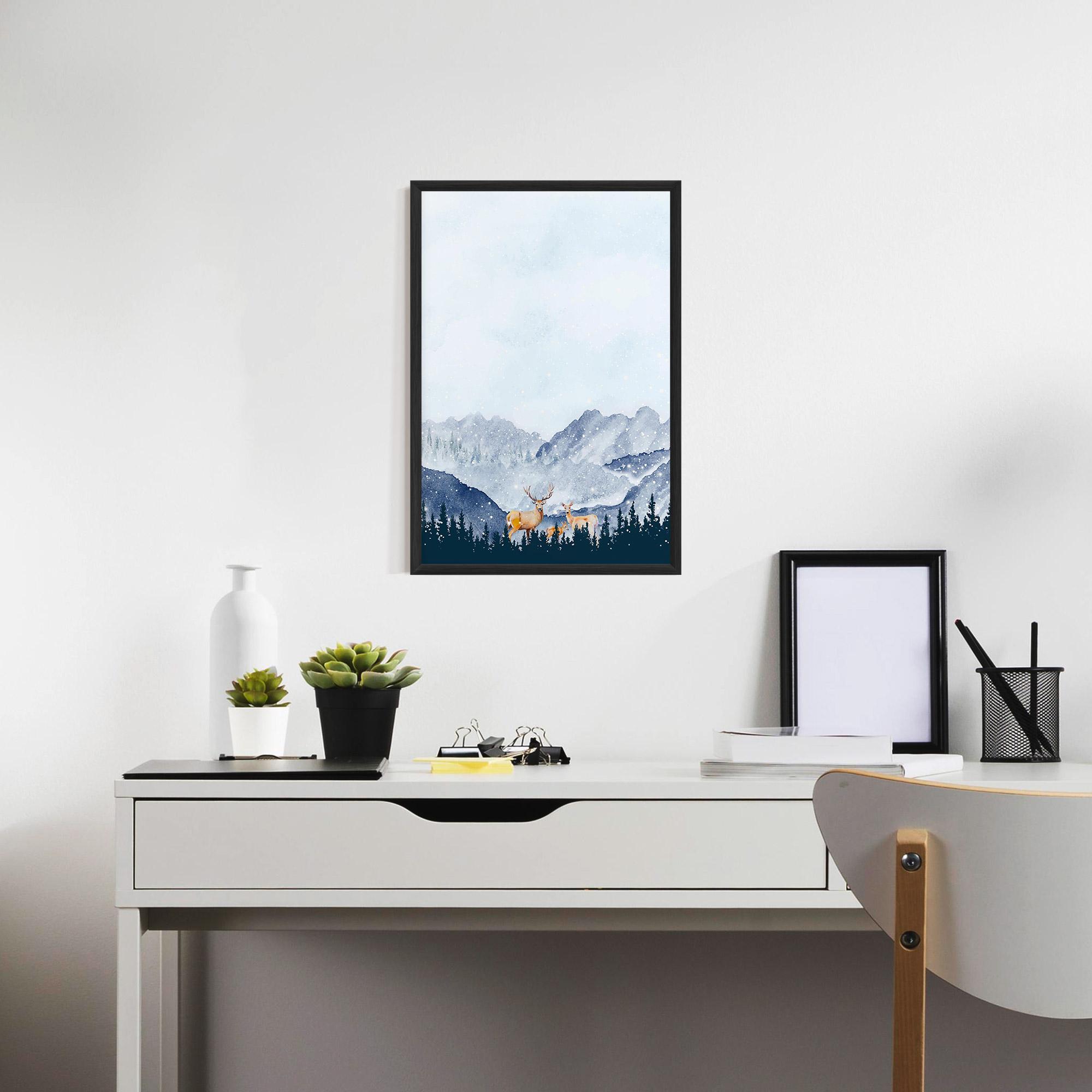 Keretezett Poszter Winter Deers mockup 7