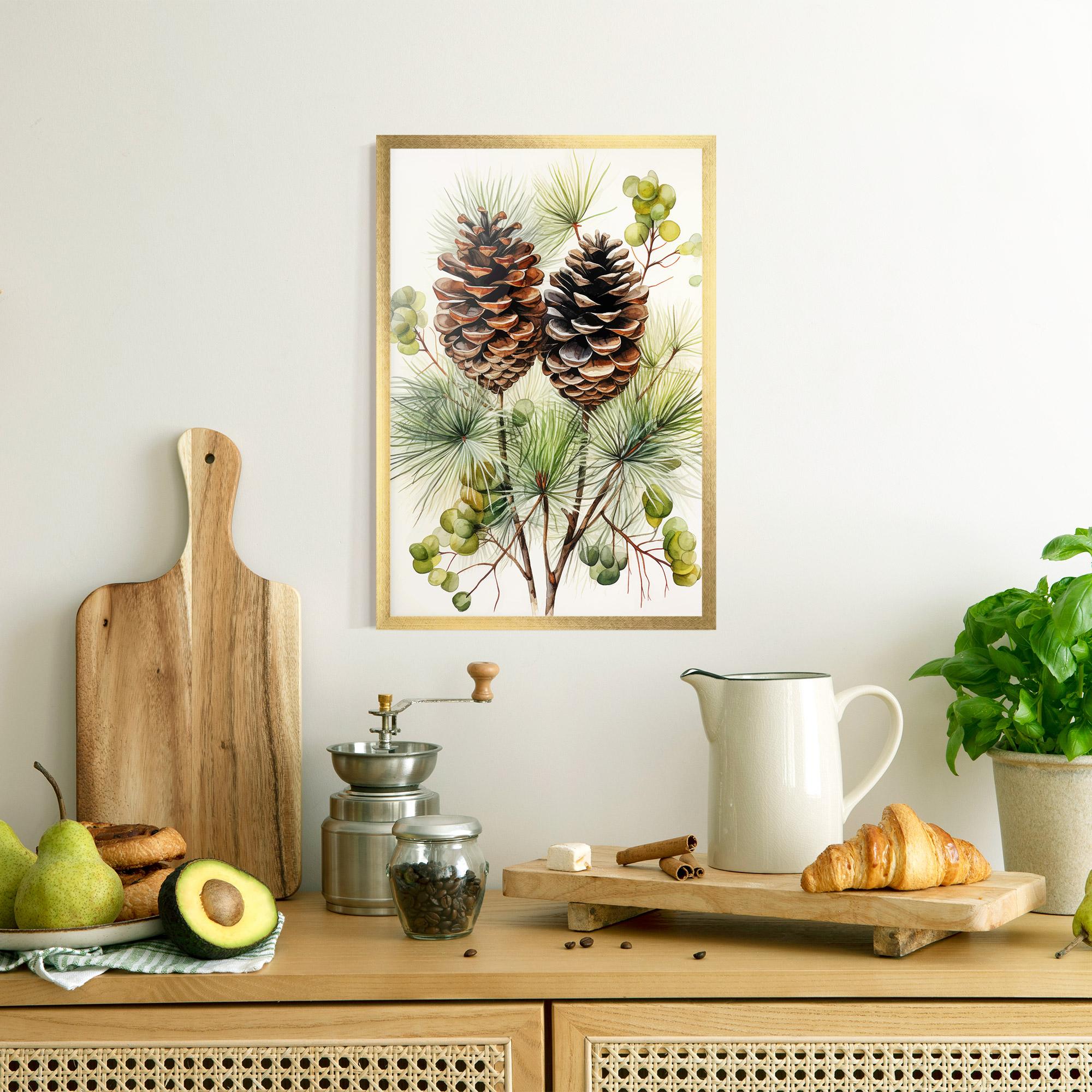 Keretezett Poszter Brown Cones mockup 8