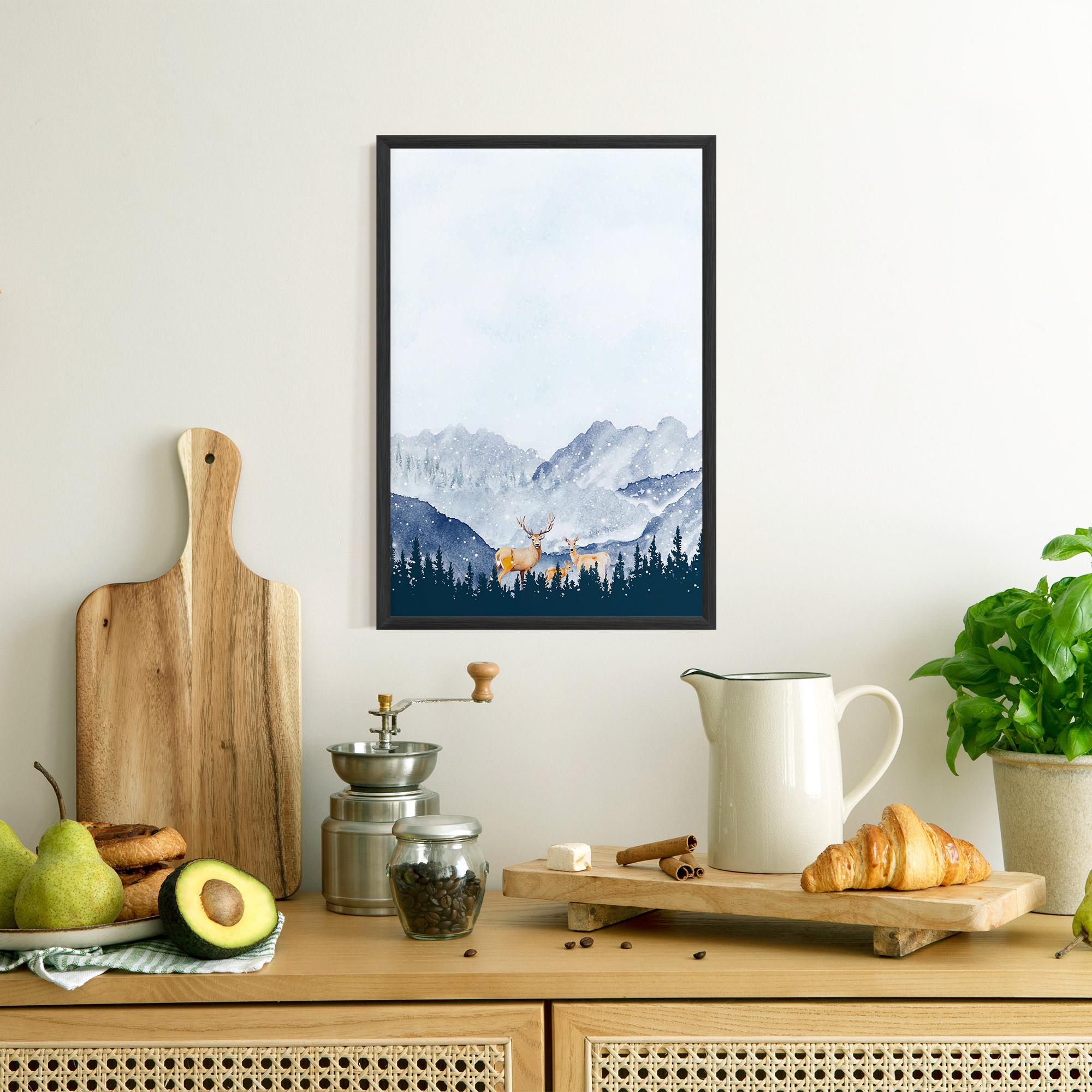 Keretezett Poszter Winter Deers mockup 8