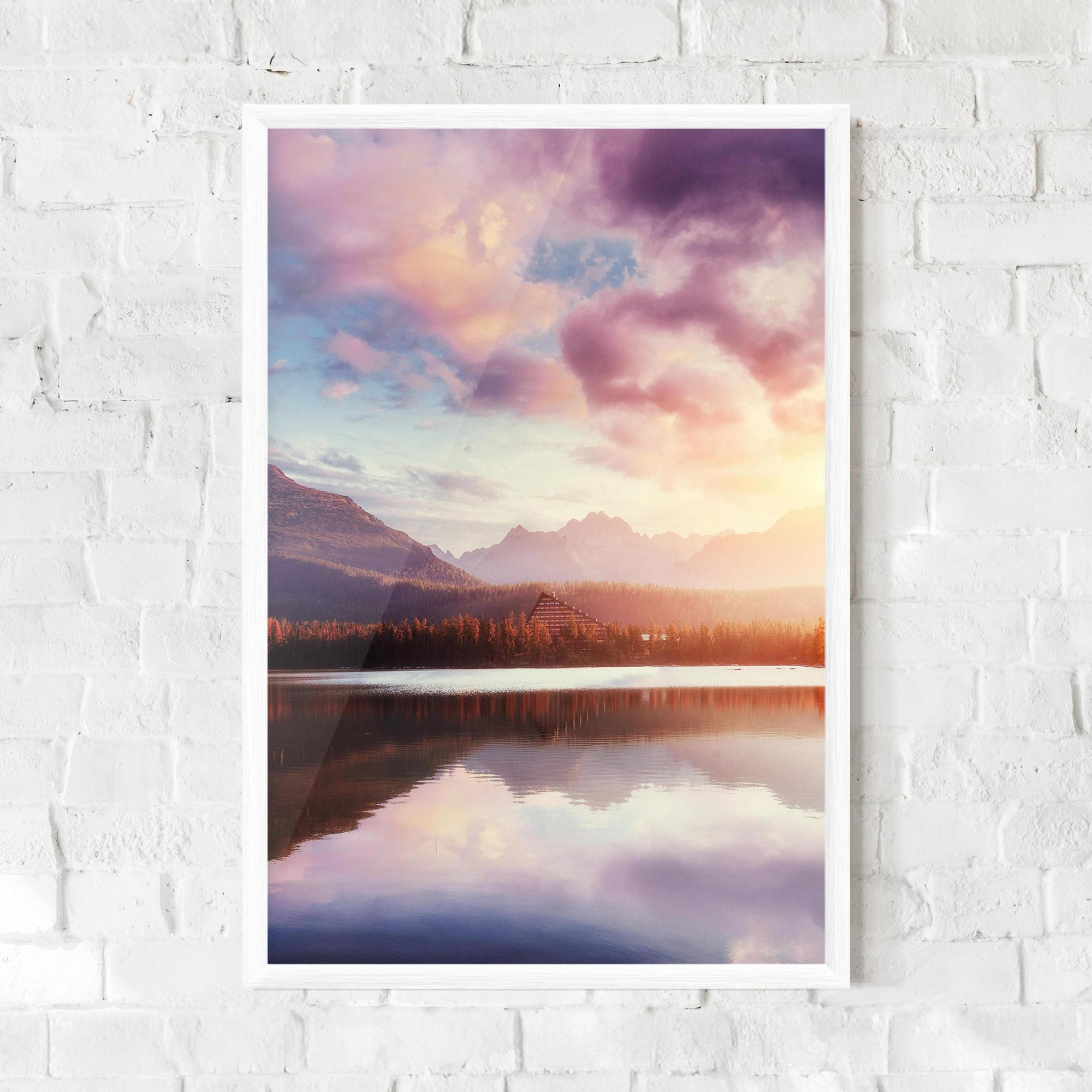 Keretezett Poszter Orange Lake Light mockup 0