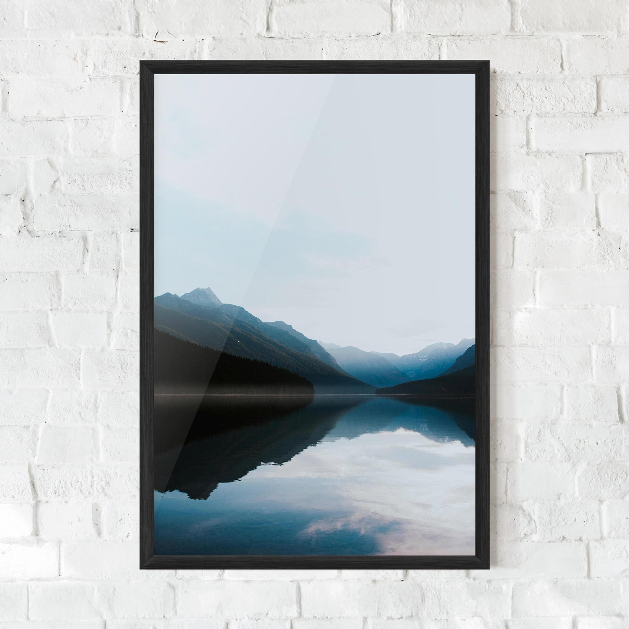 Keretezett Poszter Foggy Blue Light mockup 0