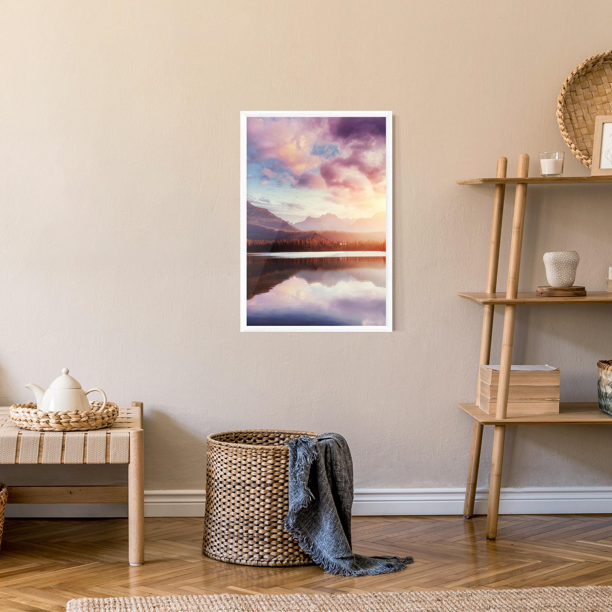 Keretezett Poszter Orange Lake Light mockup 9