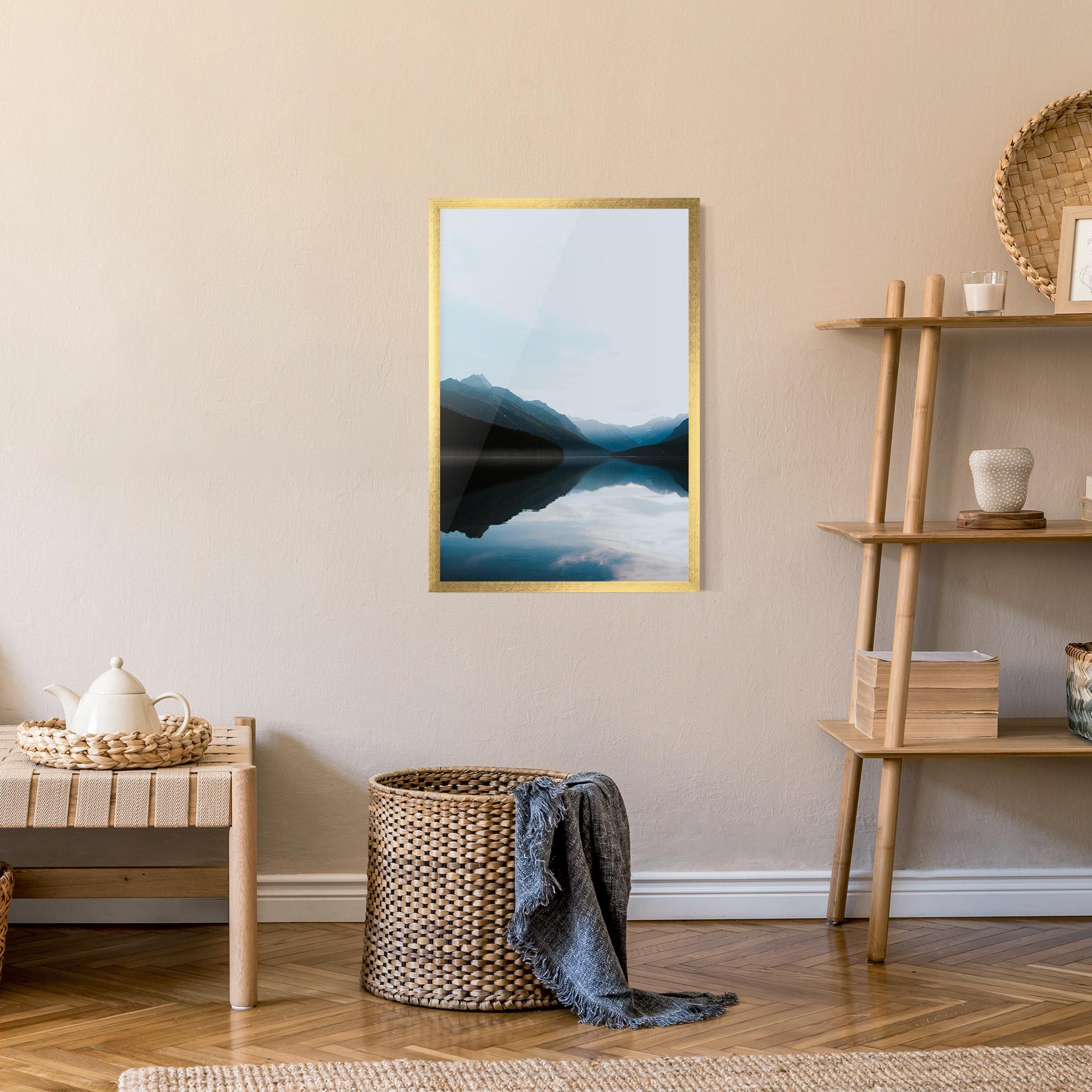 Keretezett Poszter Foggy Blue Light mockup 9