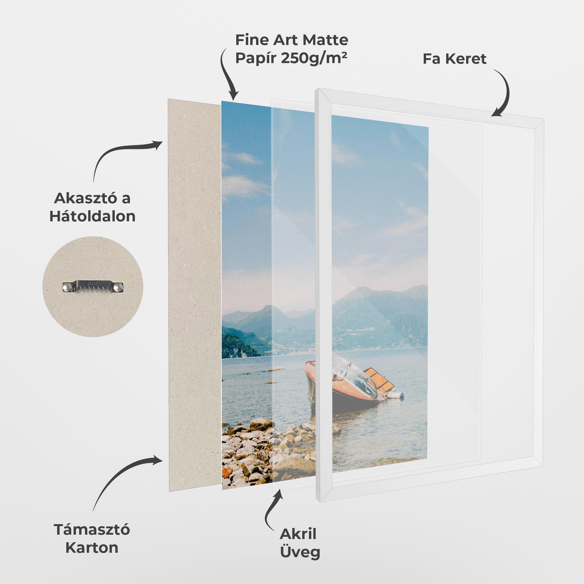 Keretezett Poszter Boat On The Lake mockup 1