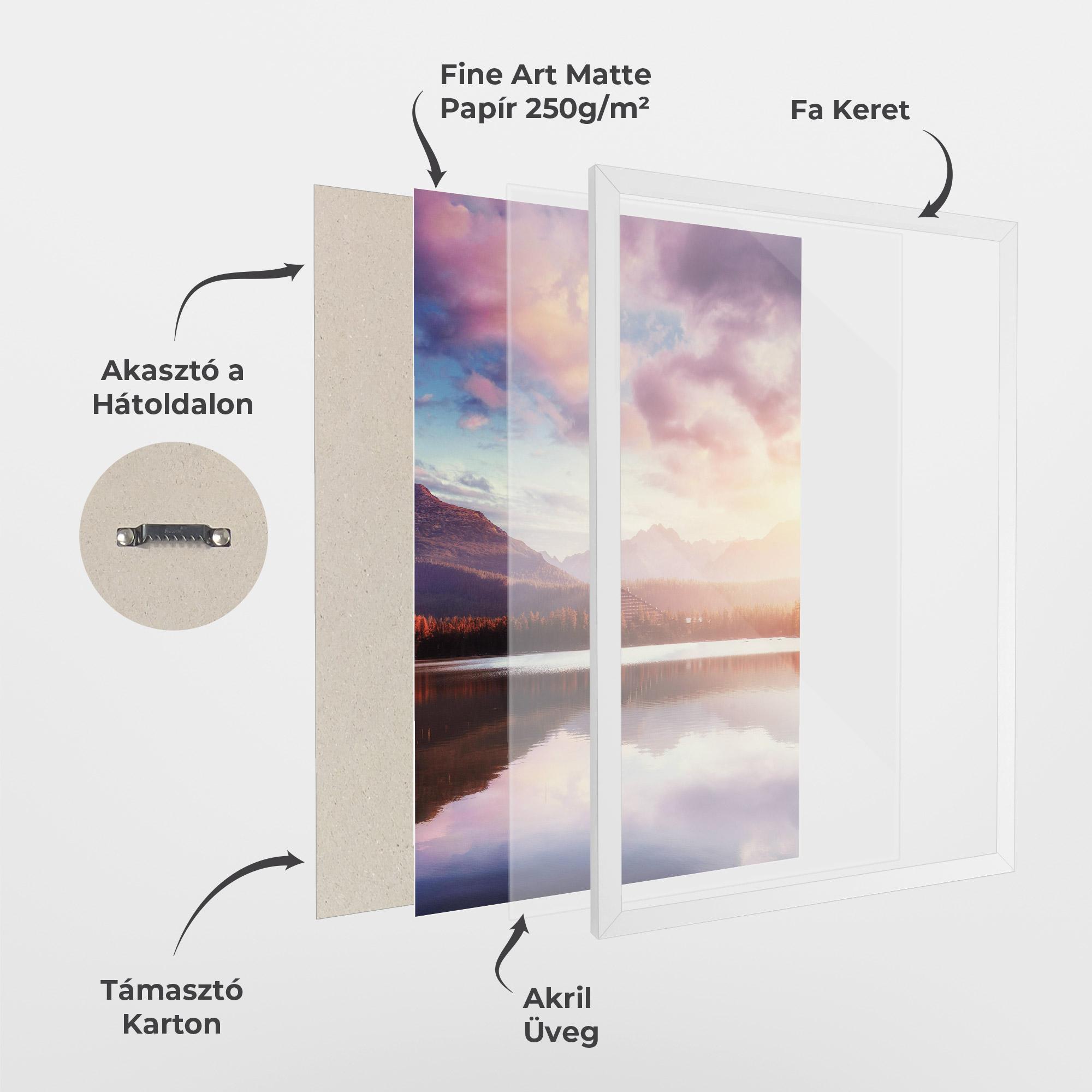 Keretezett Poszter Orange Lake Light mockup 1