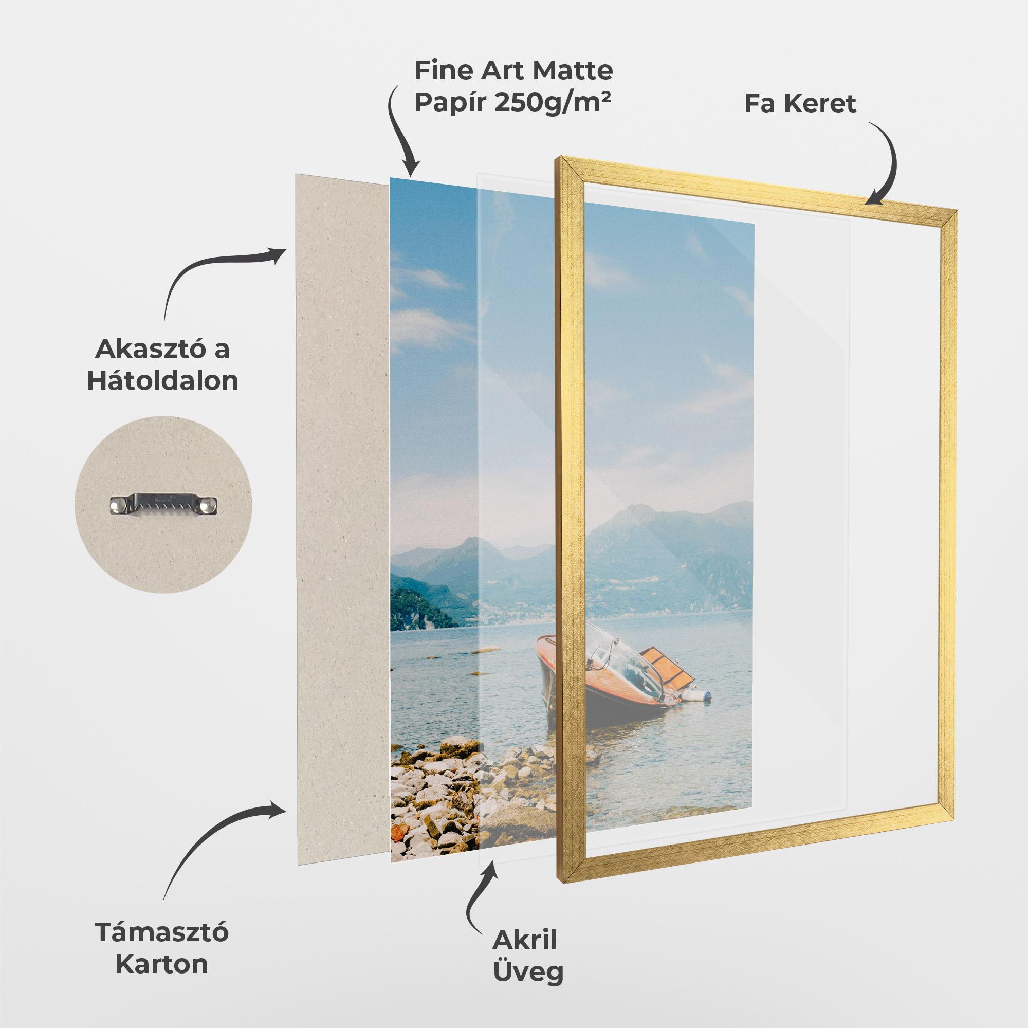 Keretezett Poszter Boat On The Lake mockup 1