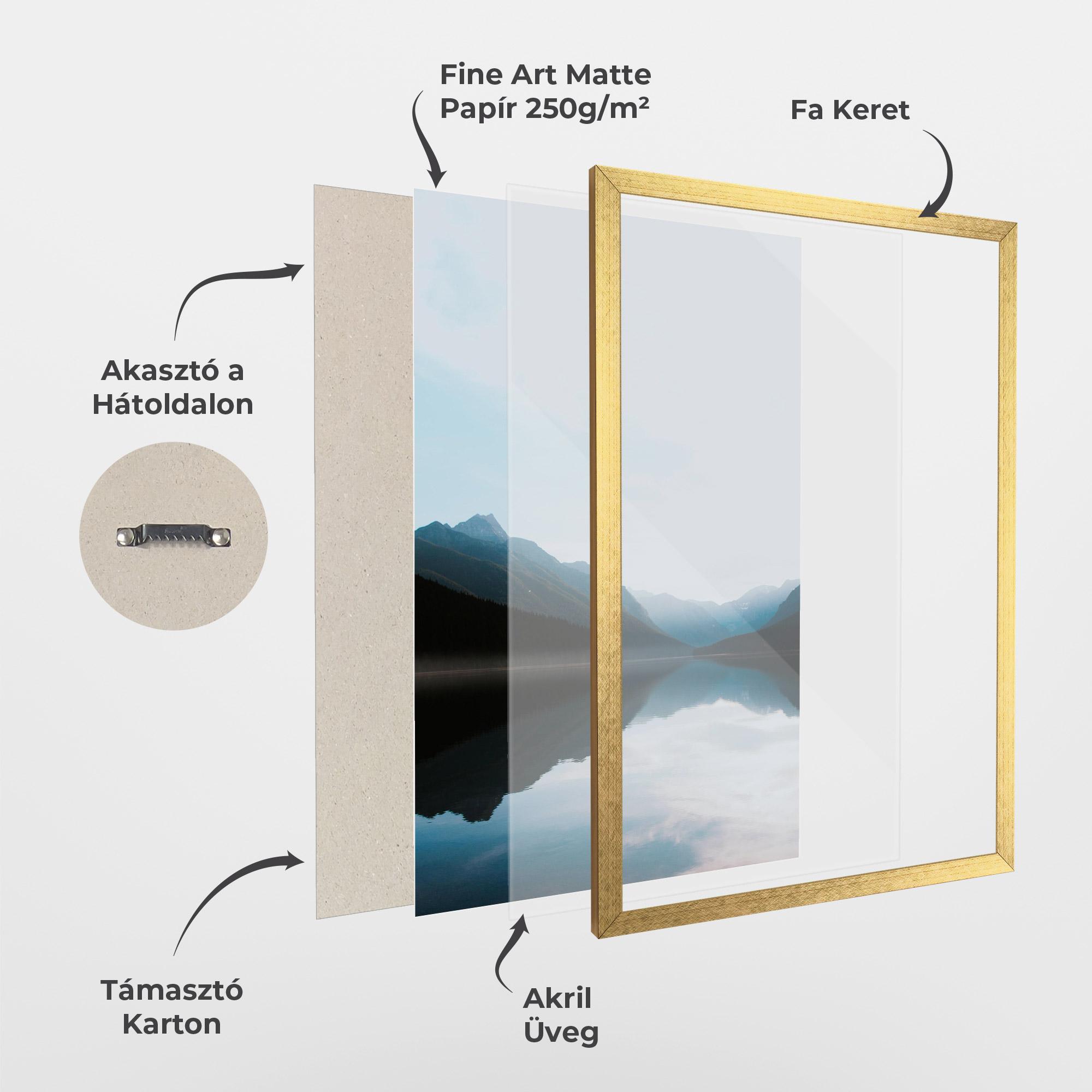 Keretezett Poszter Foggy Blue Light mockup 1