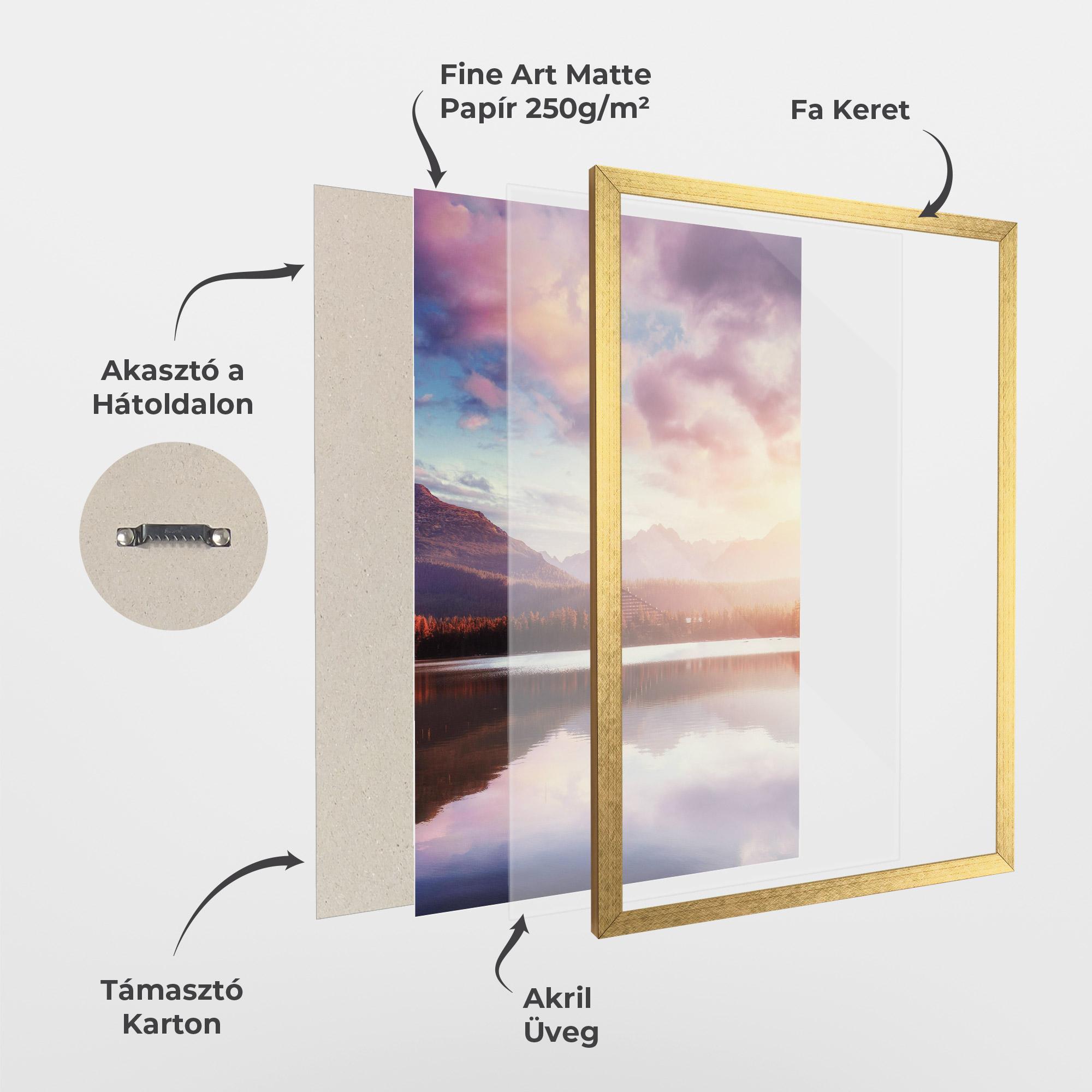 Keretezett Poszter Orange Lake Light mockup 1