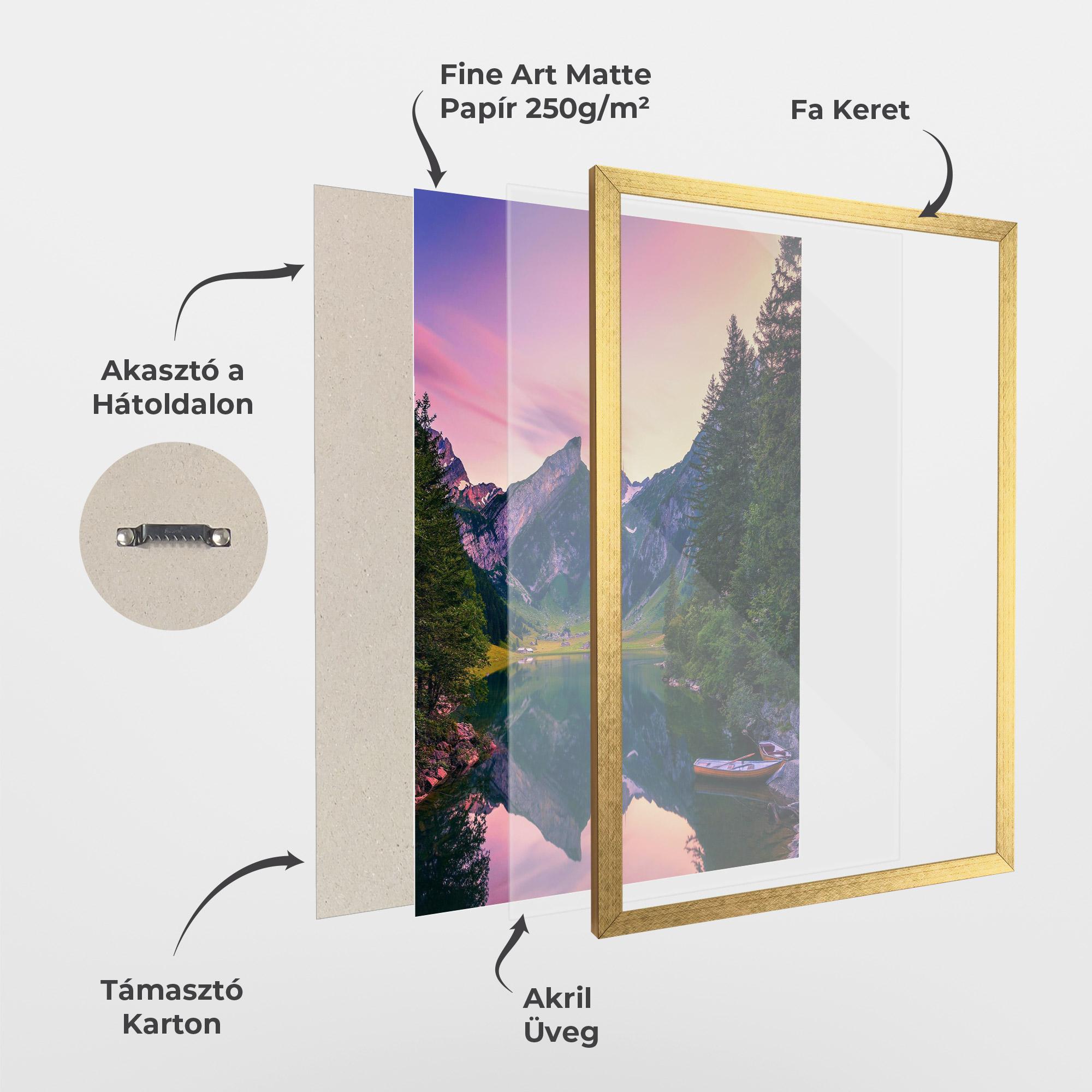 Keretezett Poszter Purple Sunset Lake mockup 1