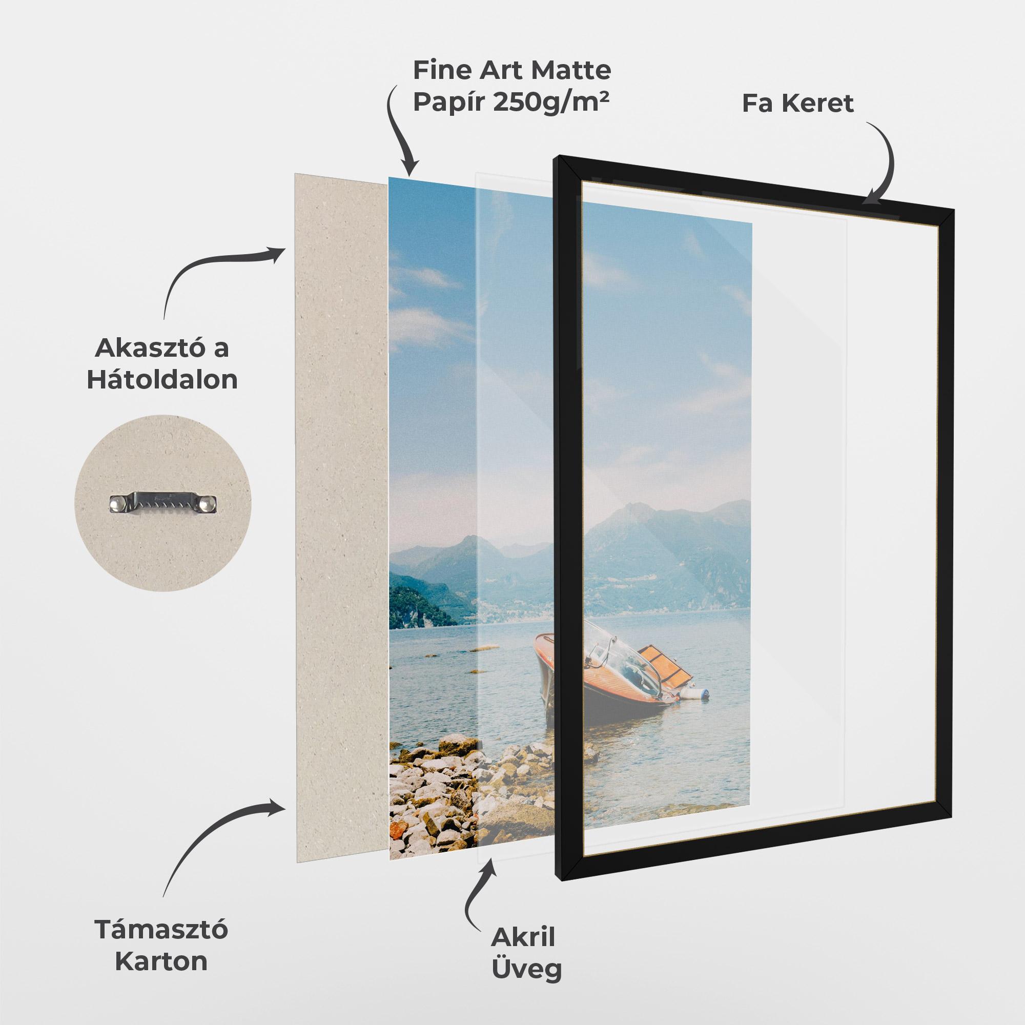 Keretezett Poszter Boat On The Lake mockup 1