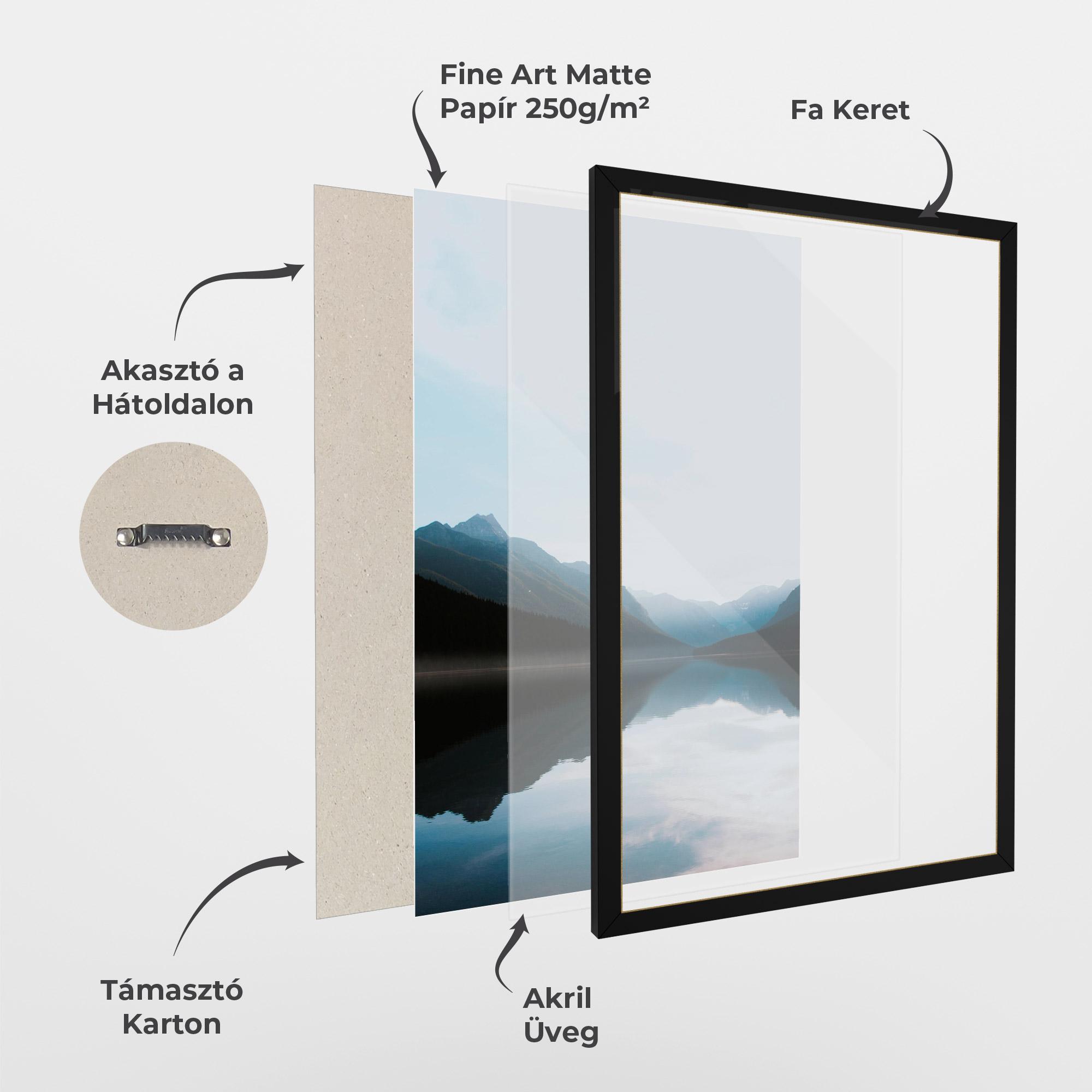 Keretezett Poszter Foggy Blue Light mockup 1