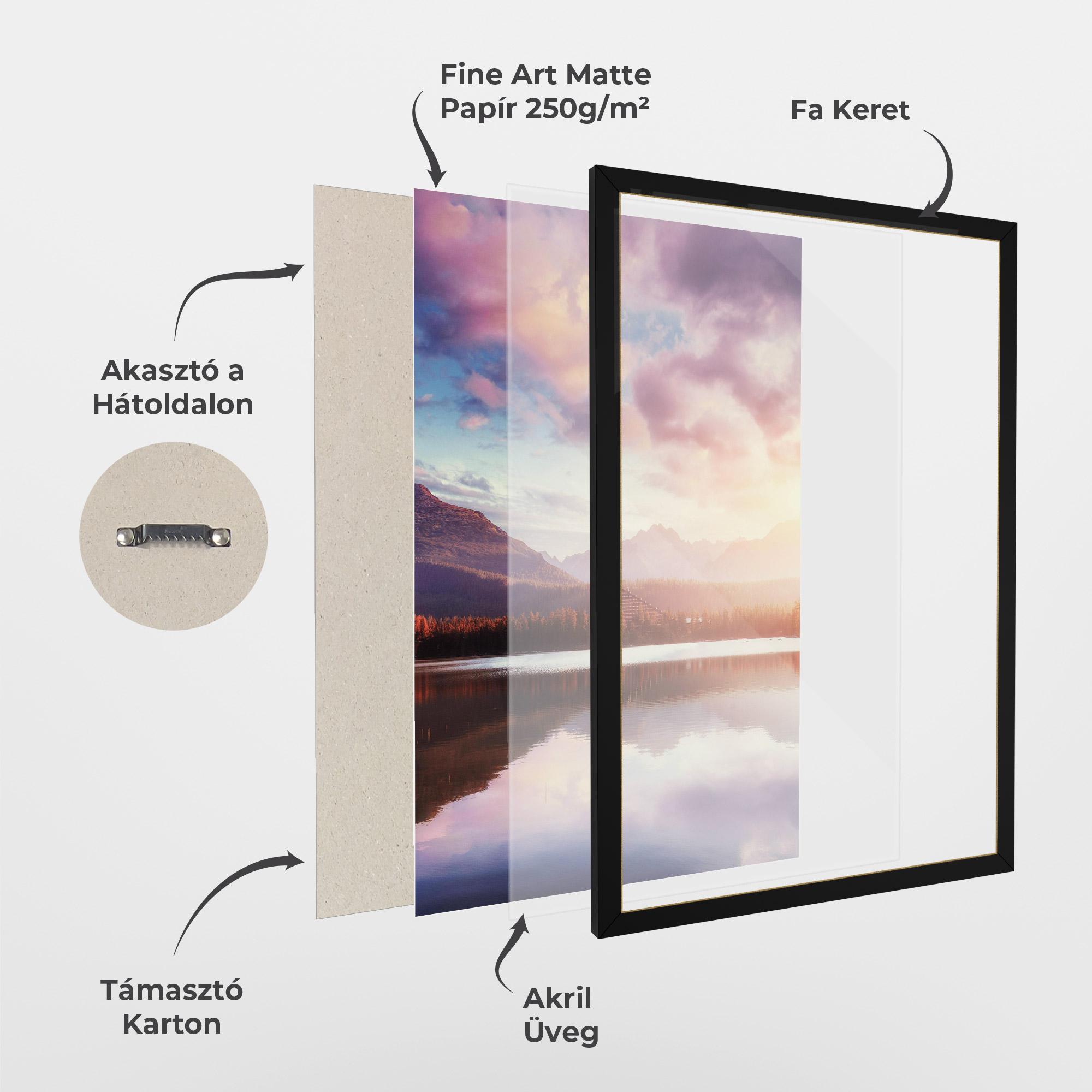 Keretezett Poszter Orange Lake Light mockup 1