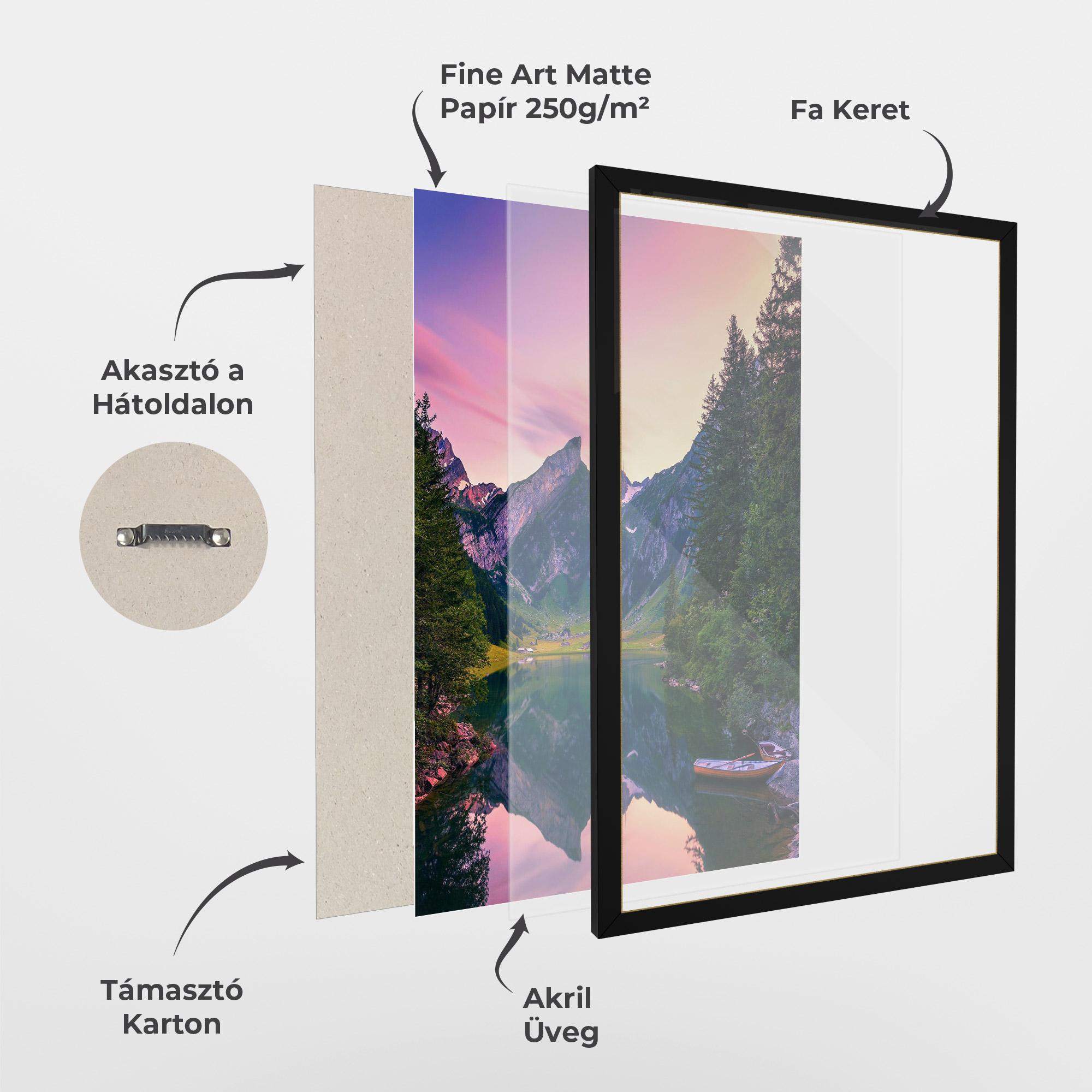 Keretezett Poszter Purple Sunset Lake mockup 1