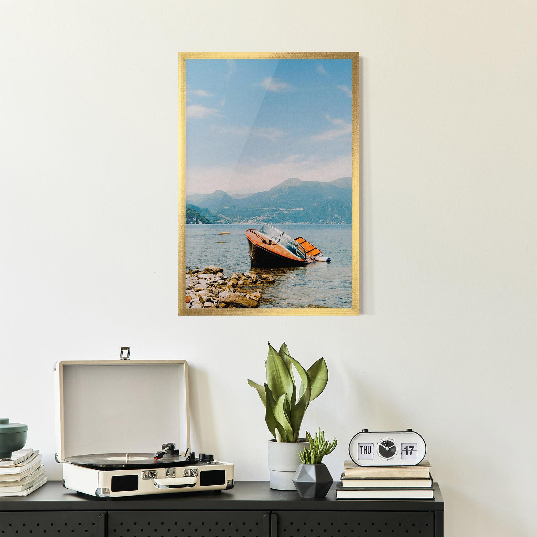 Keretezett Poszter Boat On The Lake mockup 2