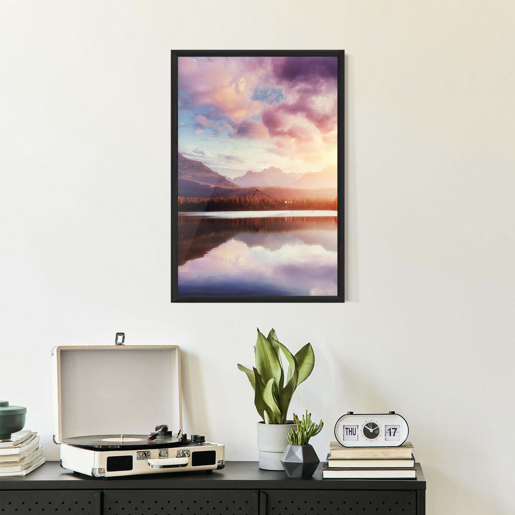 Keretezett Poszter Orange Lake Light mockup 2