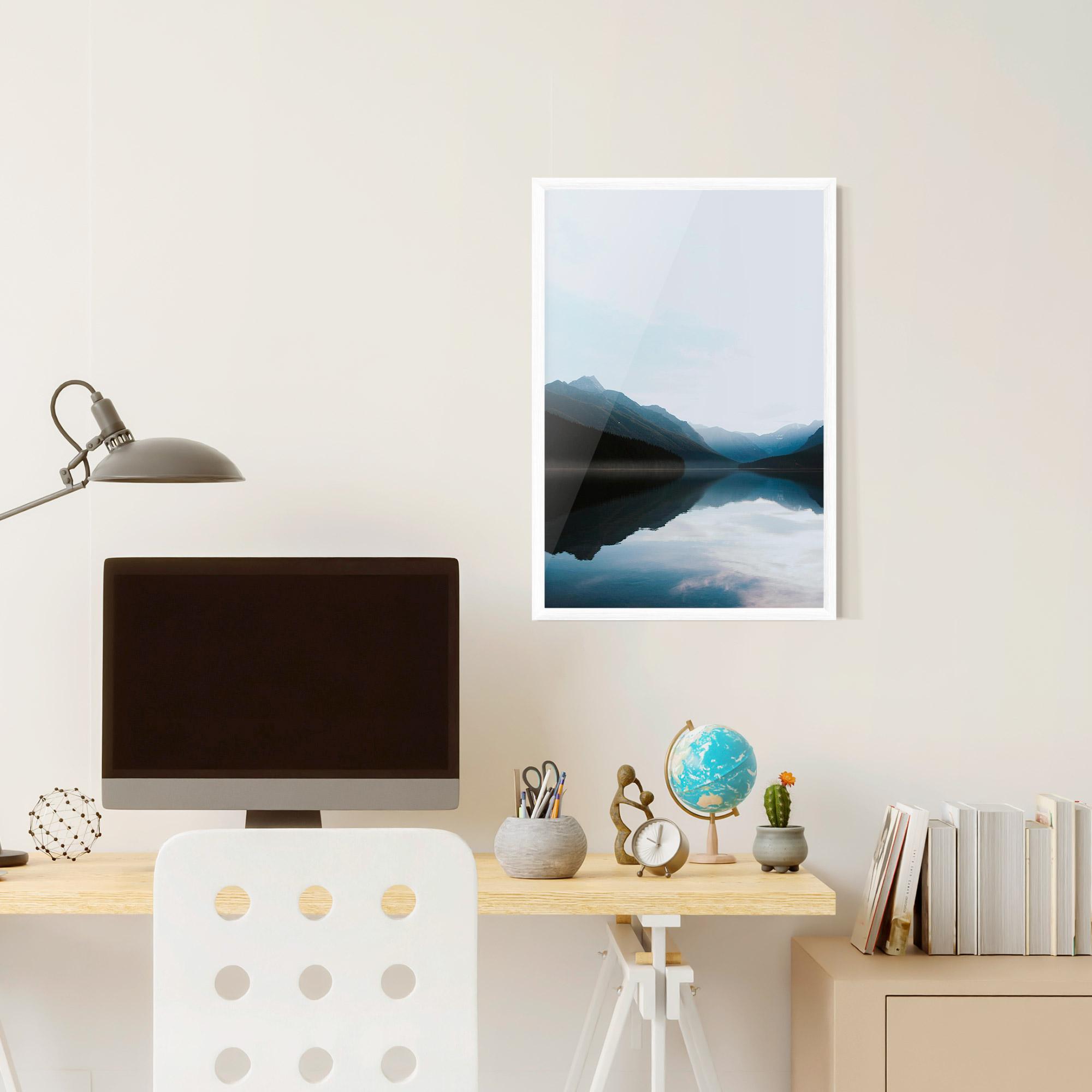 Keretezett Poszter Foggy Blue Light mockup 6