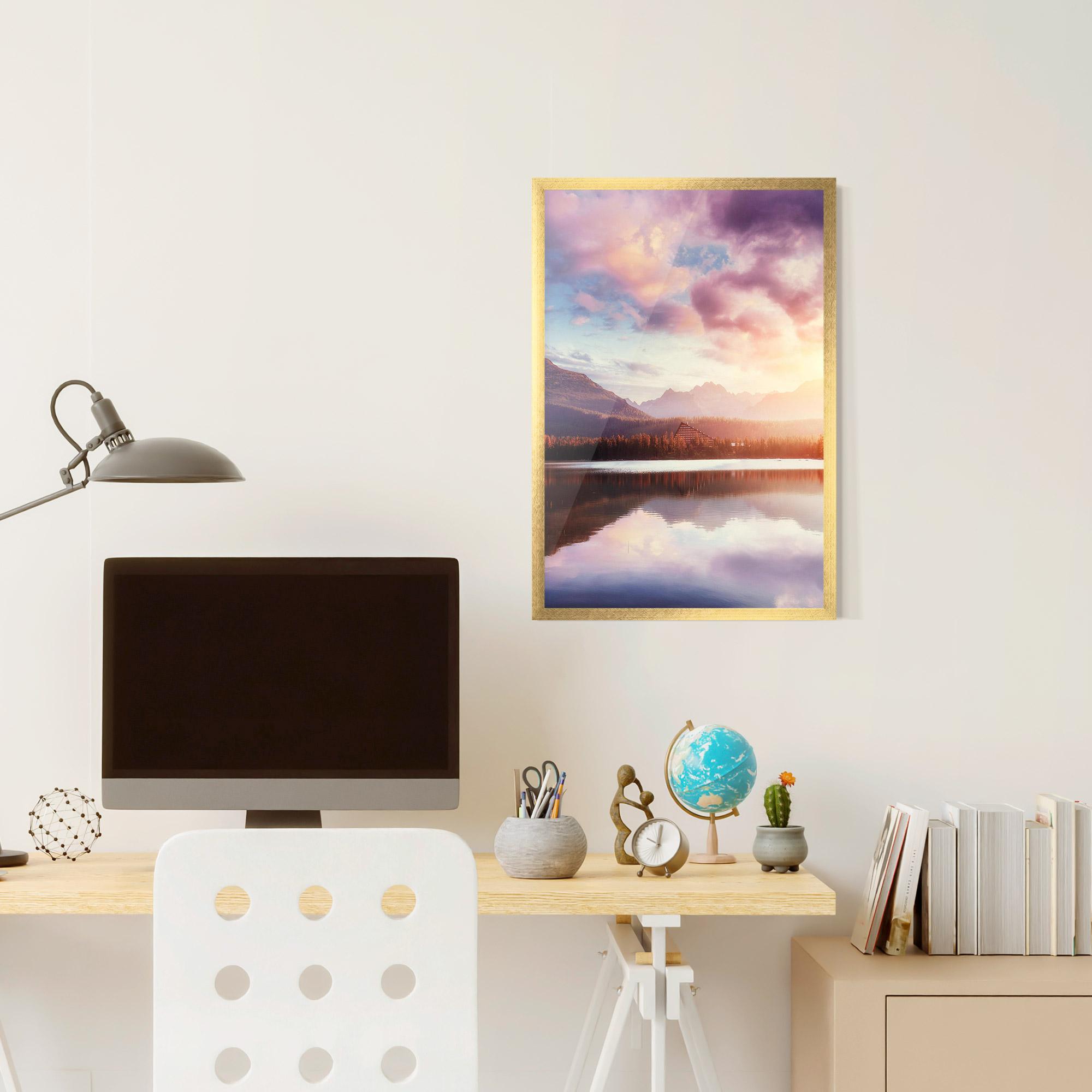 Keretezett Poszter Orange Lake Light mockup 6