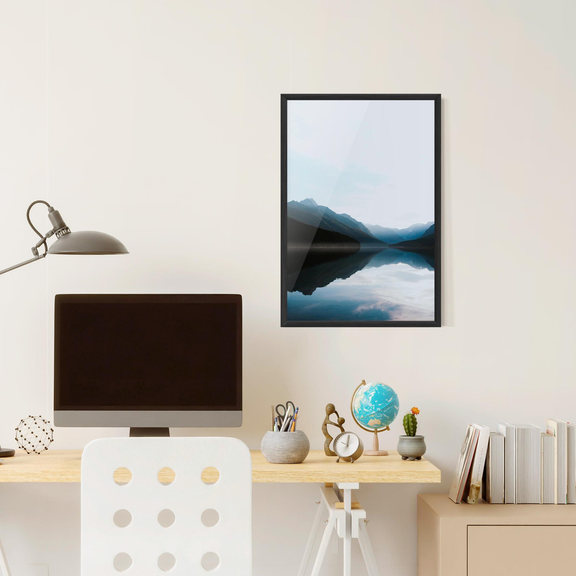 Keretezett Poszter Foggy Blue Light mockup 6