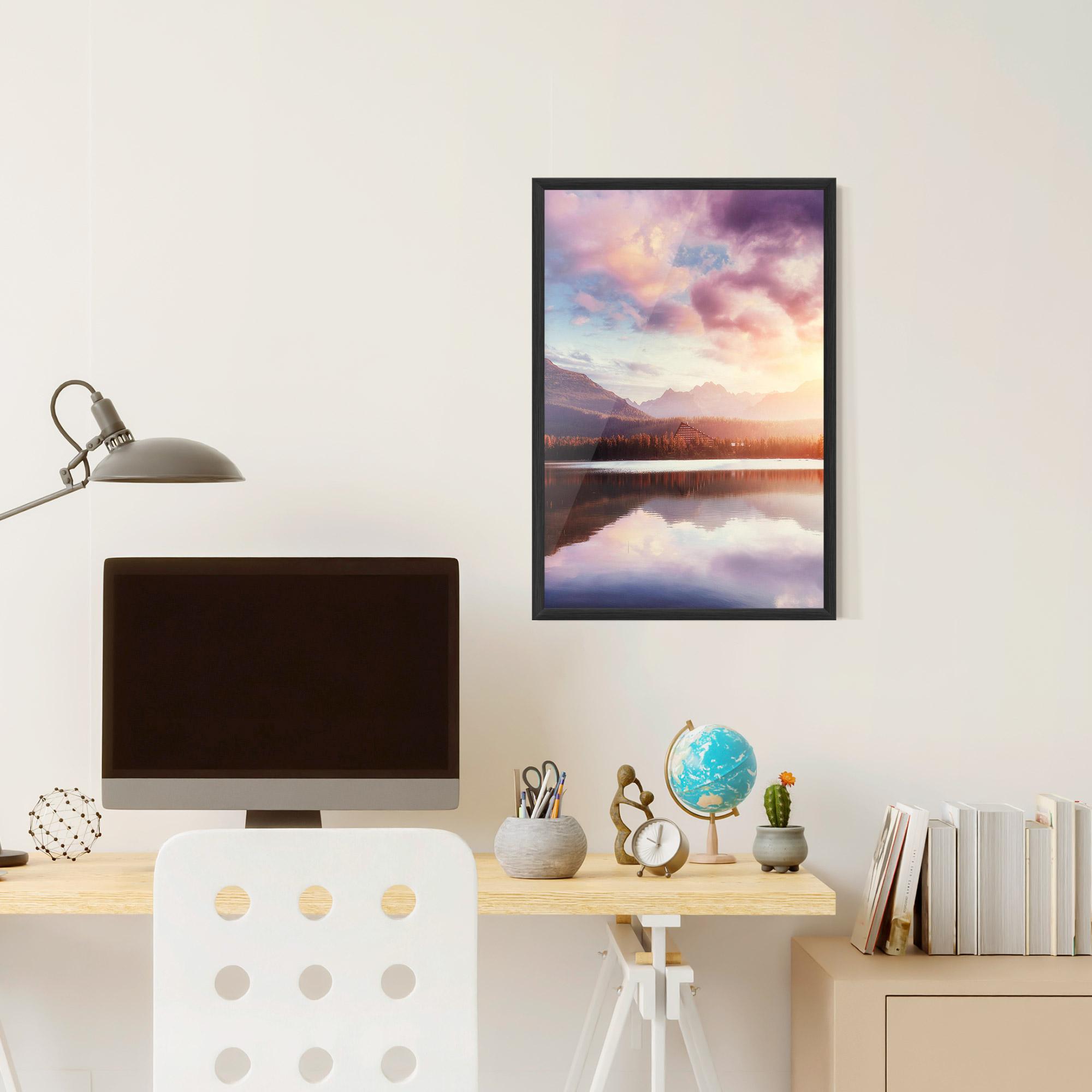 Keretezett Poszter Orange Lake Light mockup 6