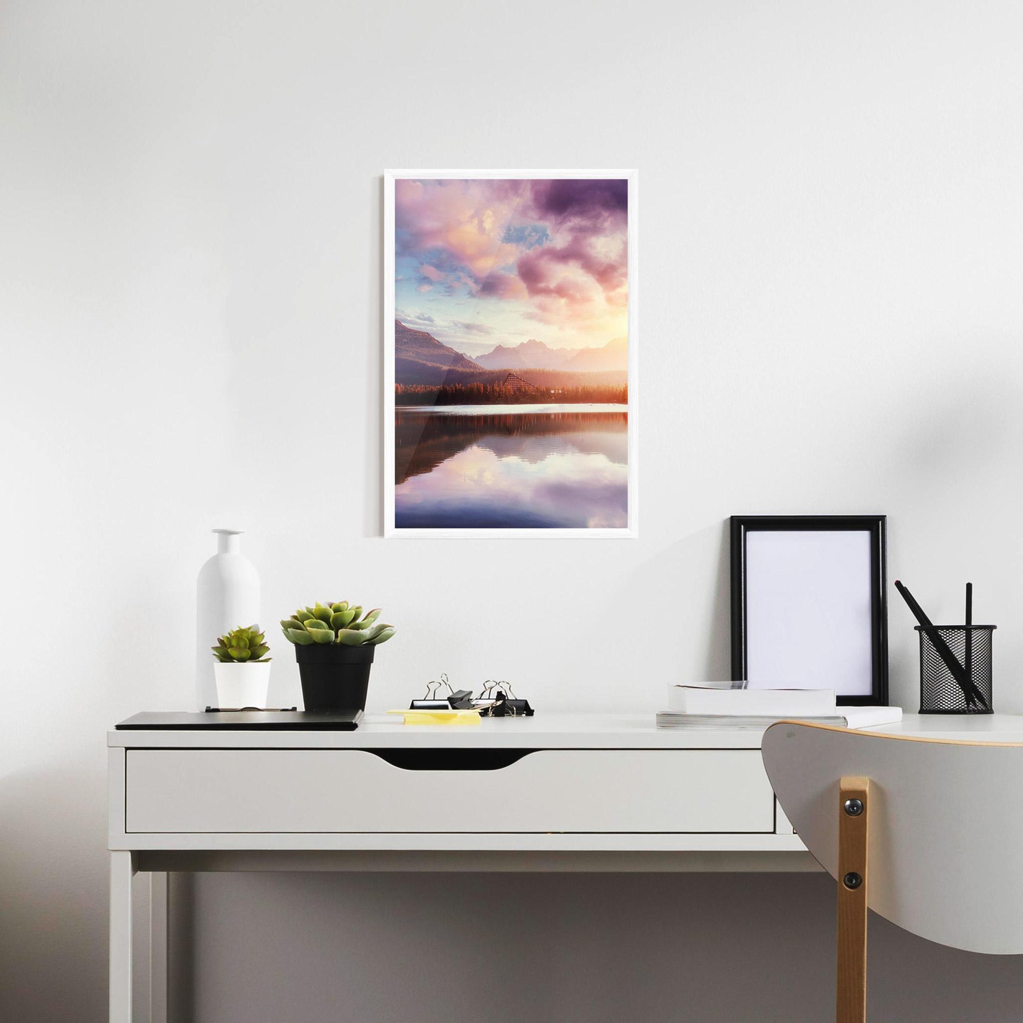 Keretezett Poszter Orange Lake Light mockup 7