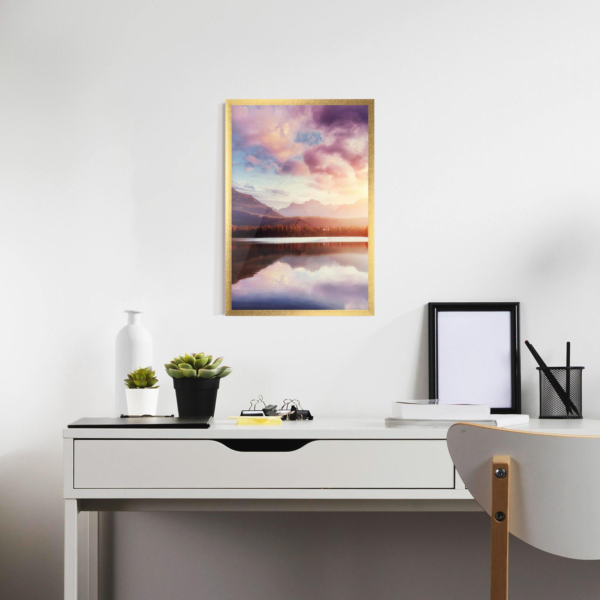 Keretezett Poszter Orange Lake Light mockup 7