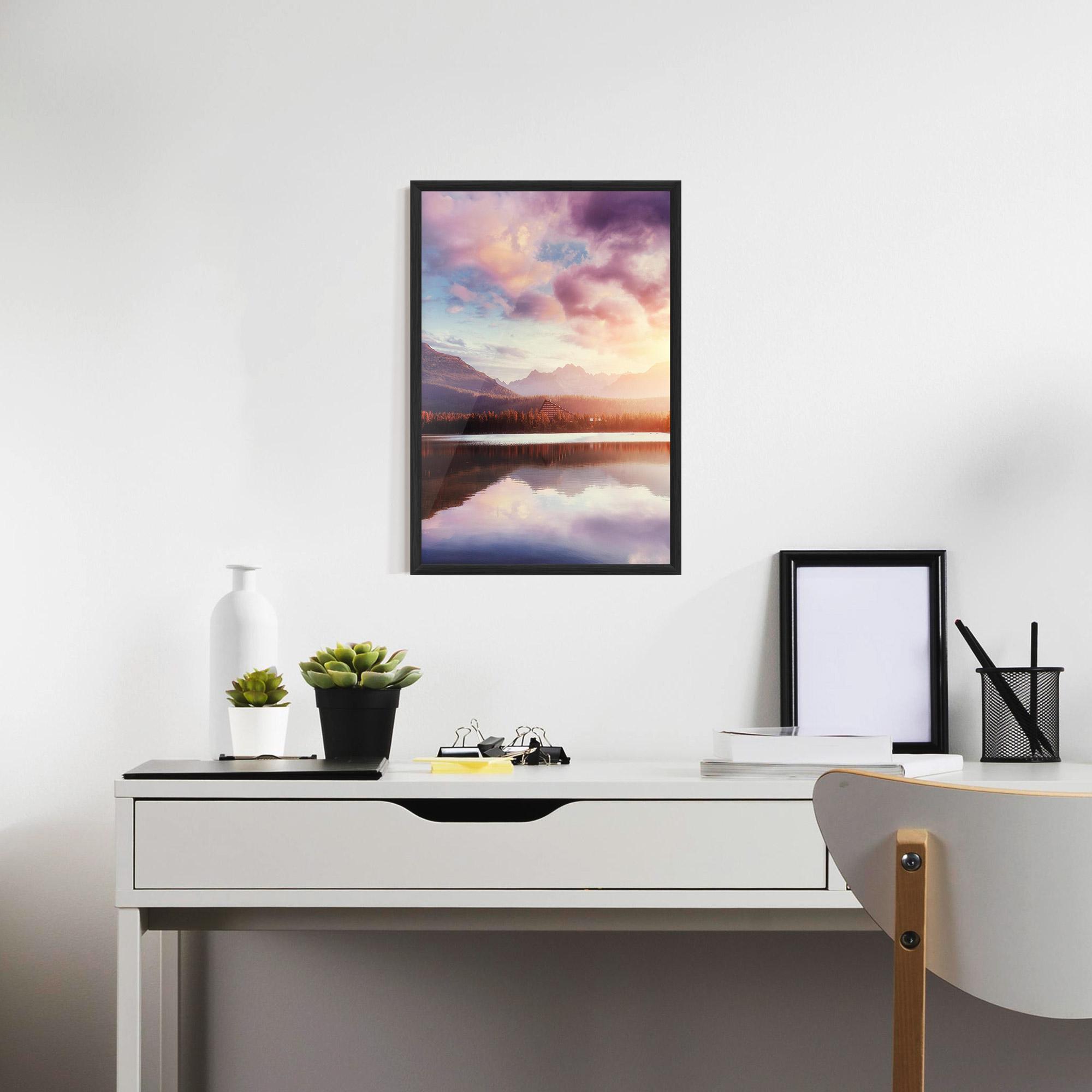 Keretezett Poszter Orange Lake Light mockup 7