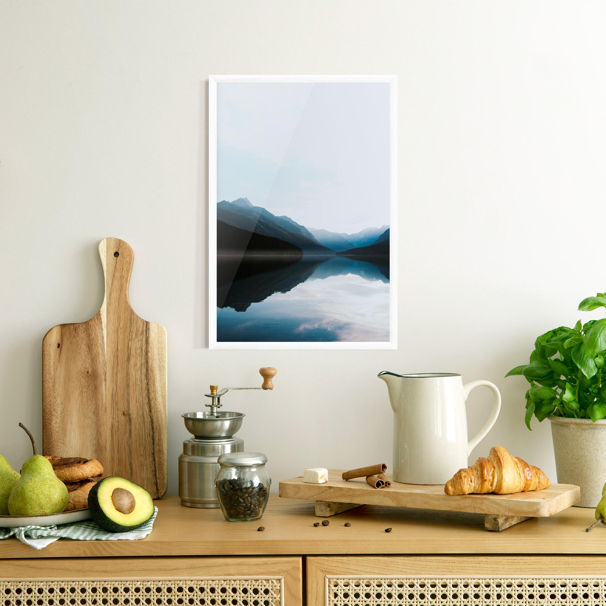 Keretezett Poszter Foggy Blue Light mockup 8