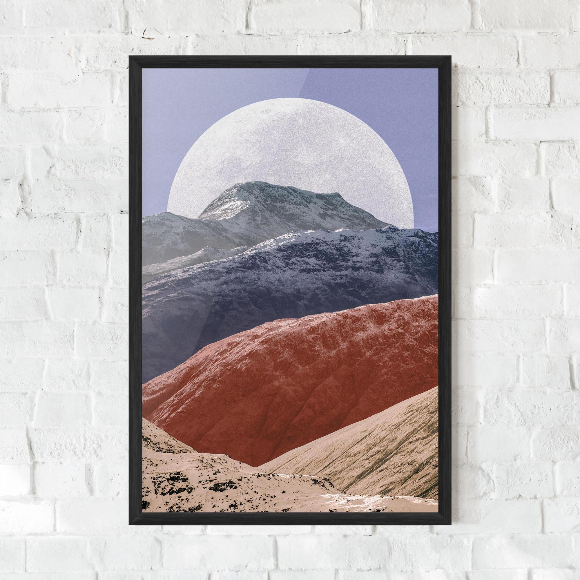 Keretezett Poszter Moon Mountain Art mockup 0