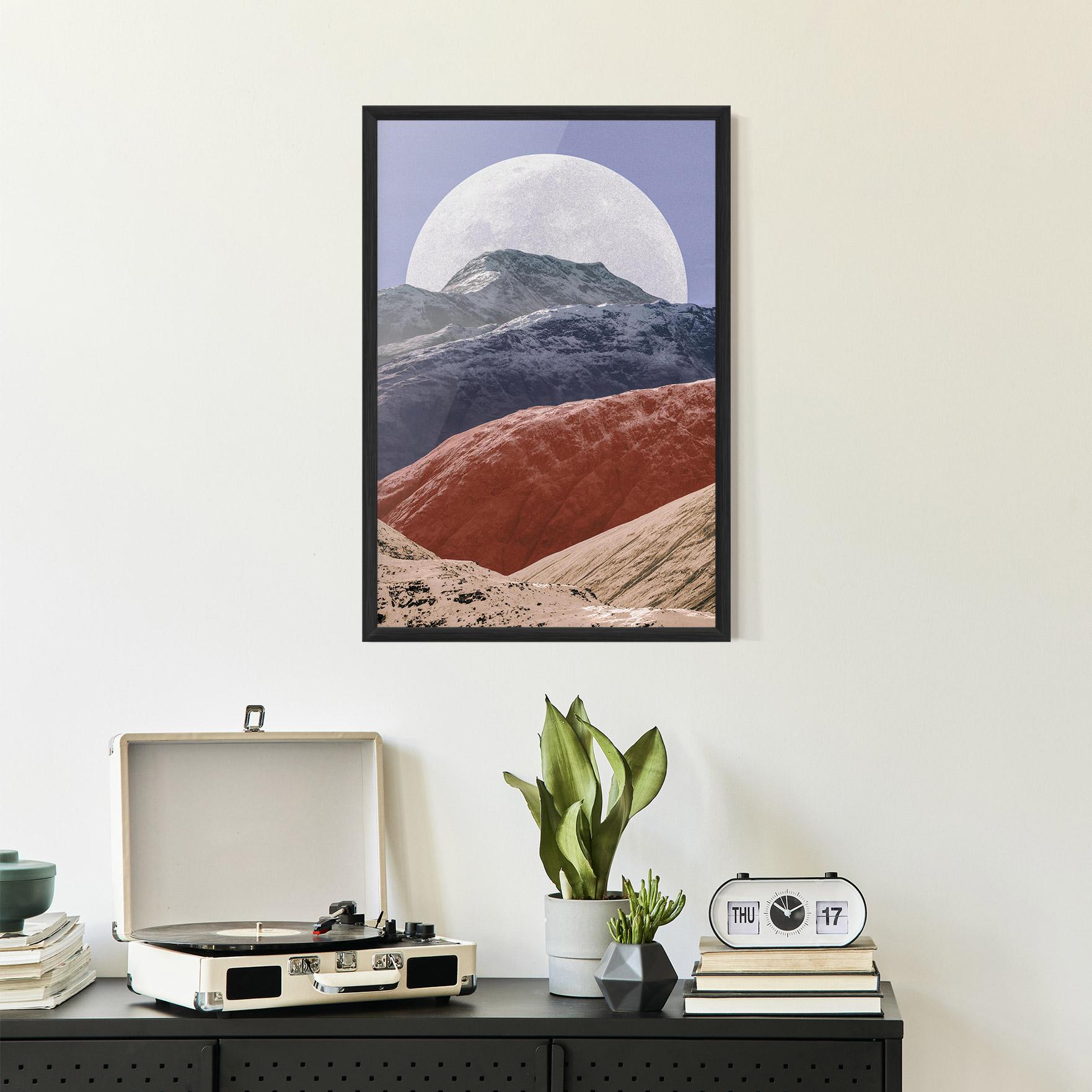Keretezett Poszter Moon Mountain Art mockup 2