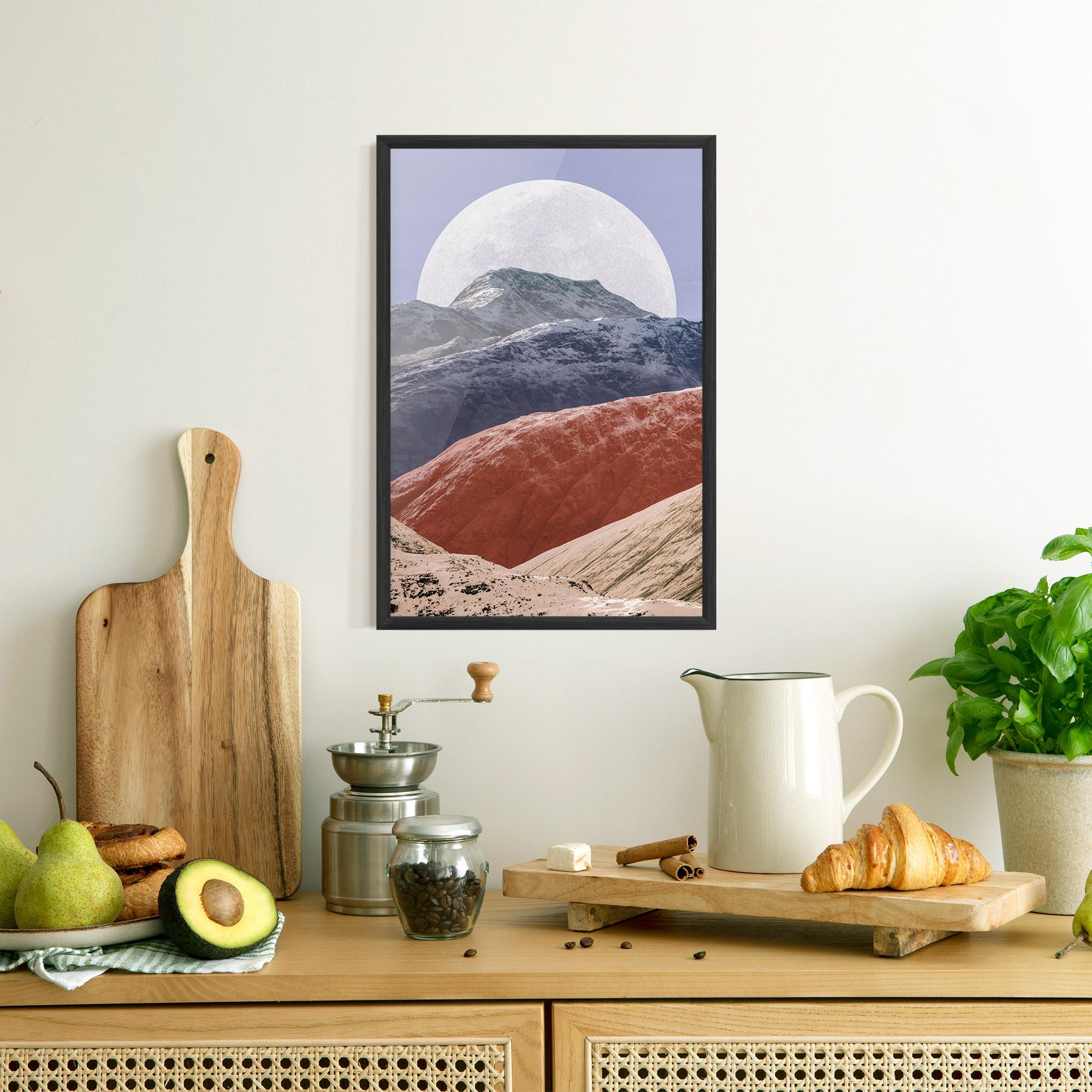 Keretezett Poszter Moon Mountain Art mockup 8