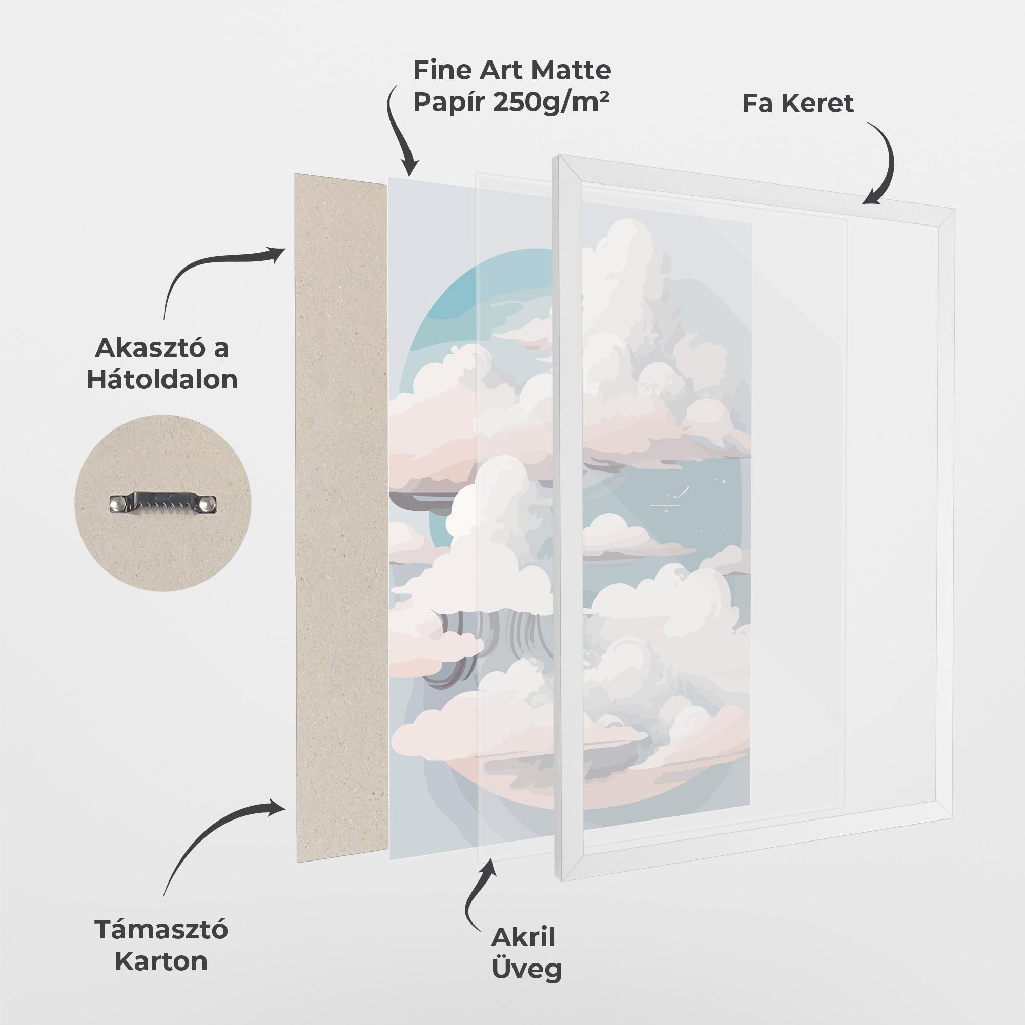 Keretezett Poszter Cloud White Art mockup 1