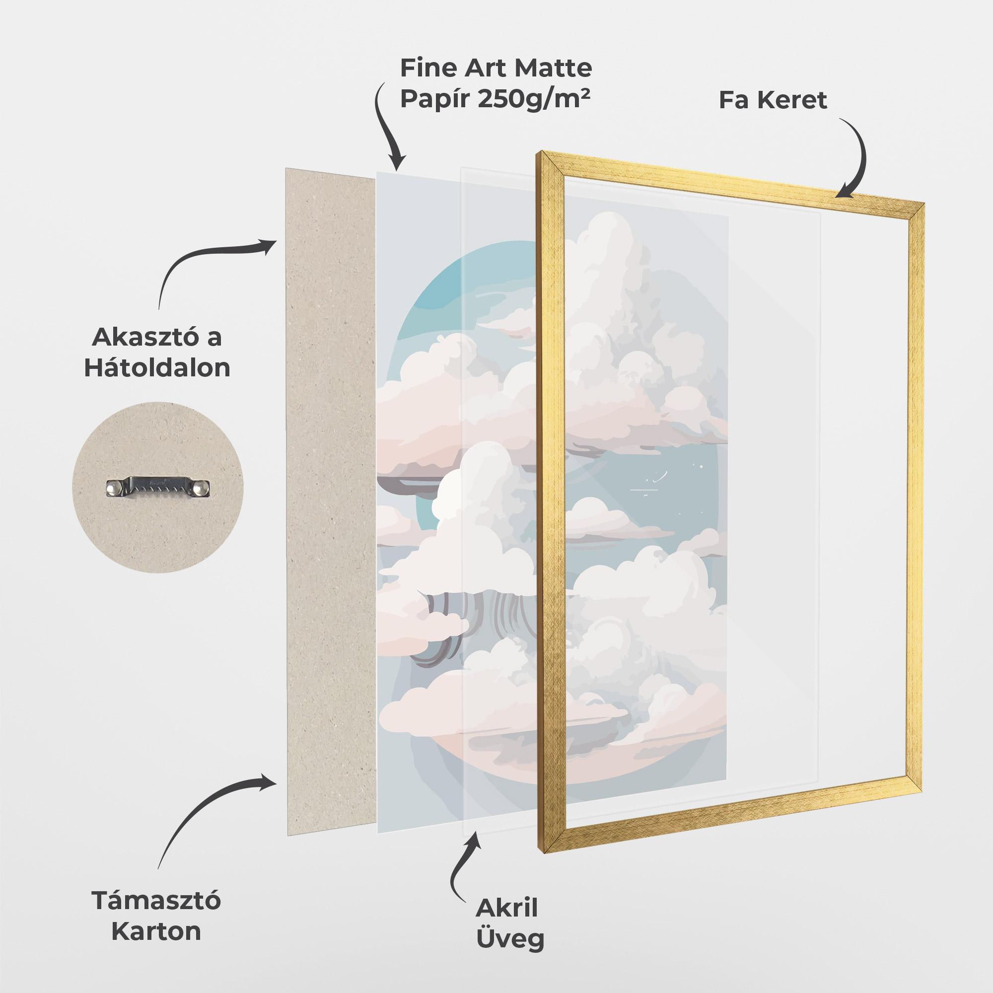Keretezett Poszter Cloud White Art mockup 1