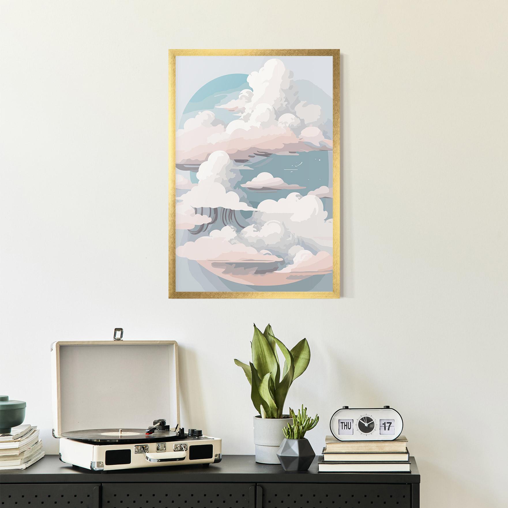 Keretezett Poszter Cloud White Art mockup 2