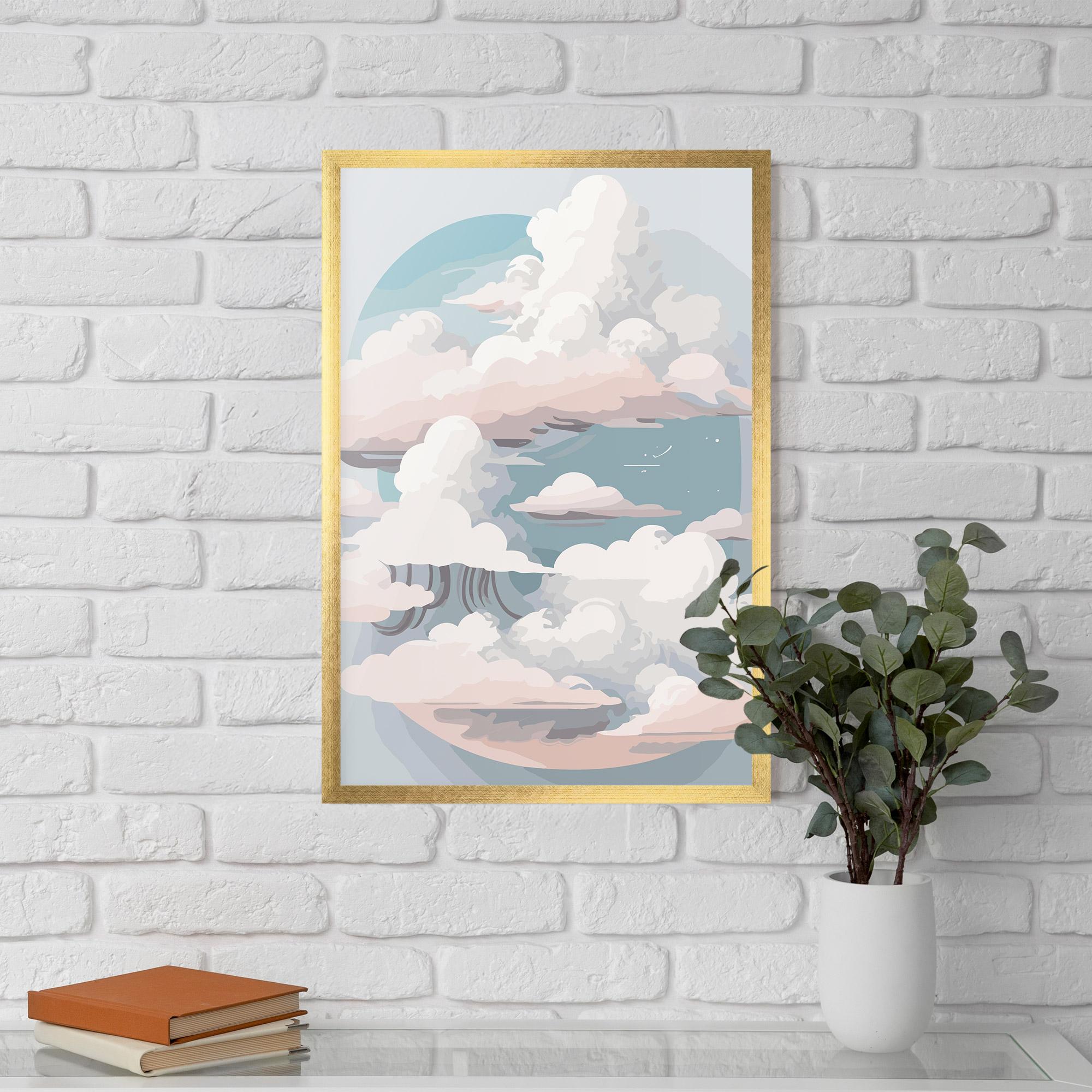Keretezett Poszter Cloud White Art mockup 5