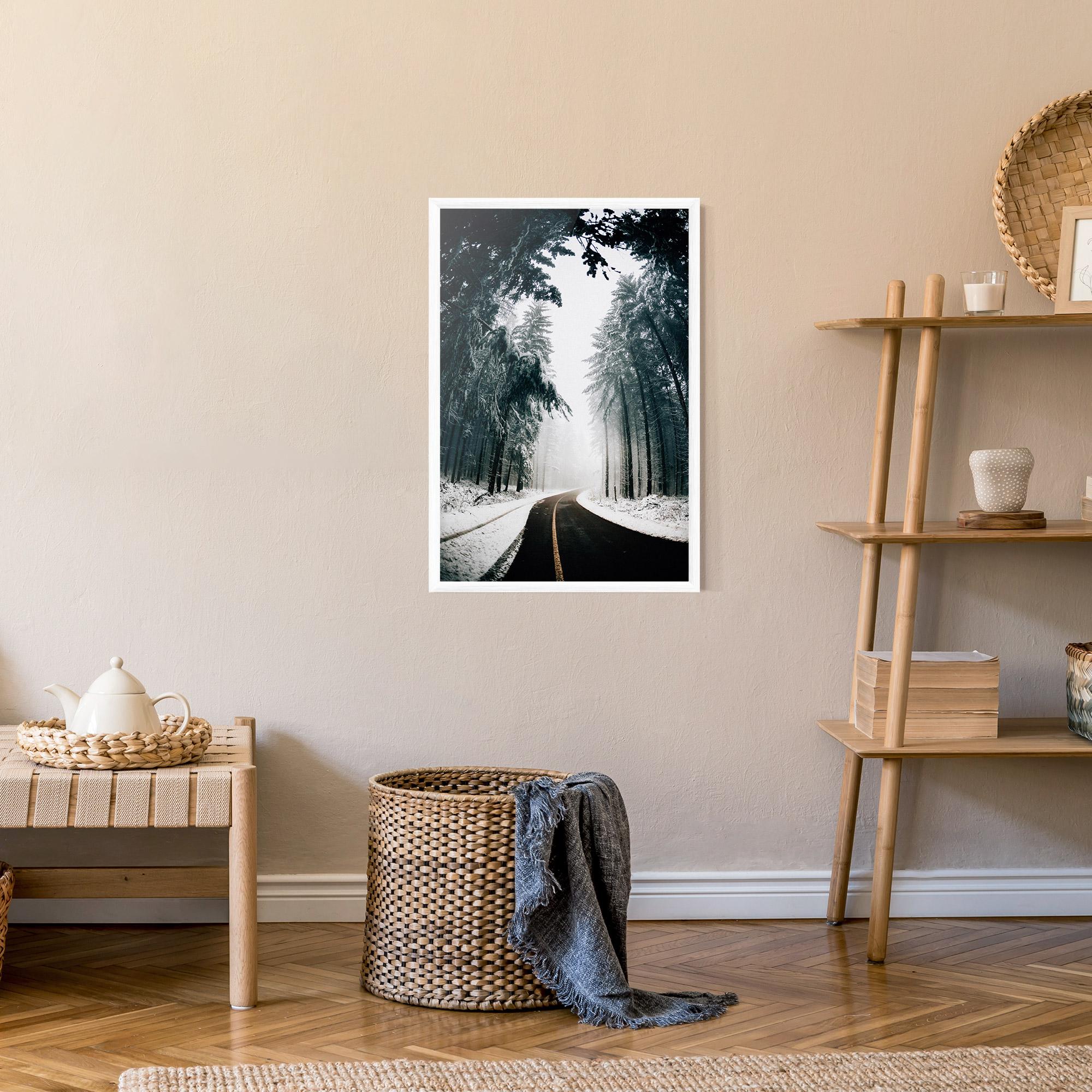 Keretezett Poszter Snow Road Dorest mockup 9