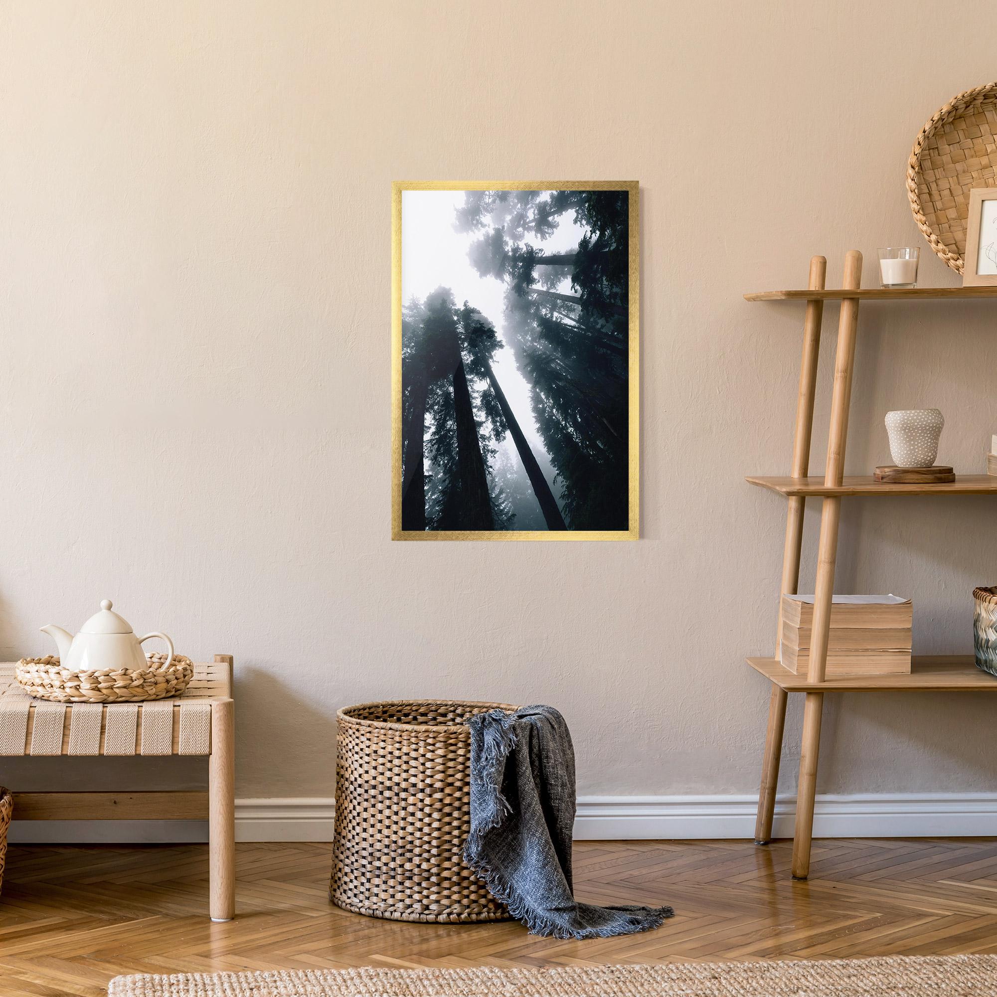 Keretezett Poszter Foggy Big Trees mockup 9