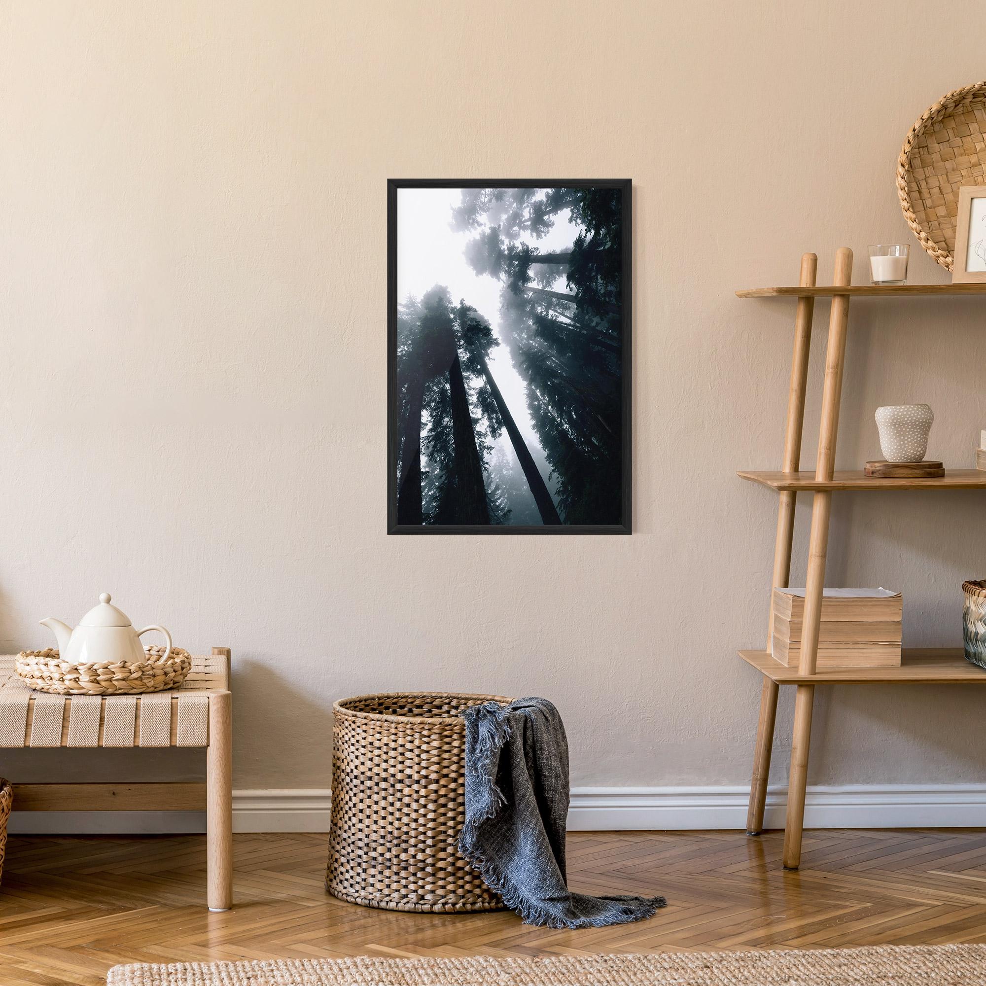 Keretezett Poszter Foggy Big Trees mockup 9