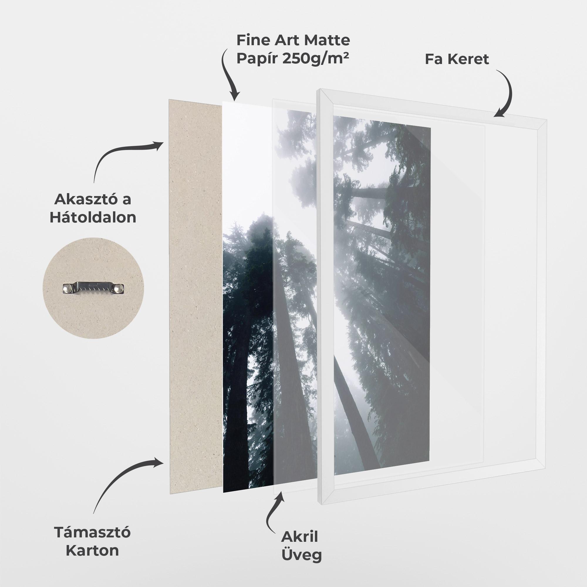 Keretezett Poszter Foggy Big Trees mockup 1