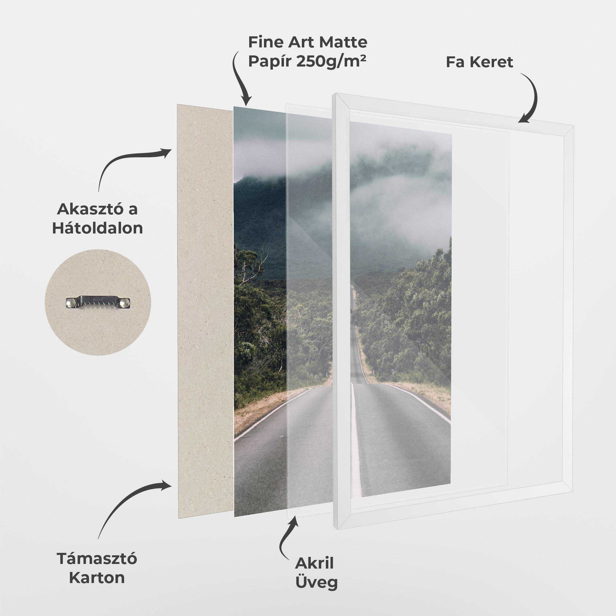 Keretezett Poszter Forest Driving Road mockup 1