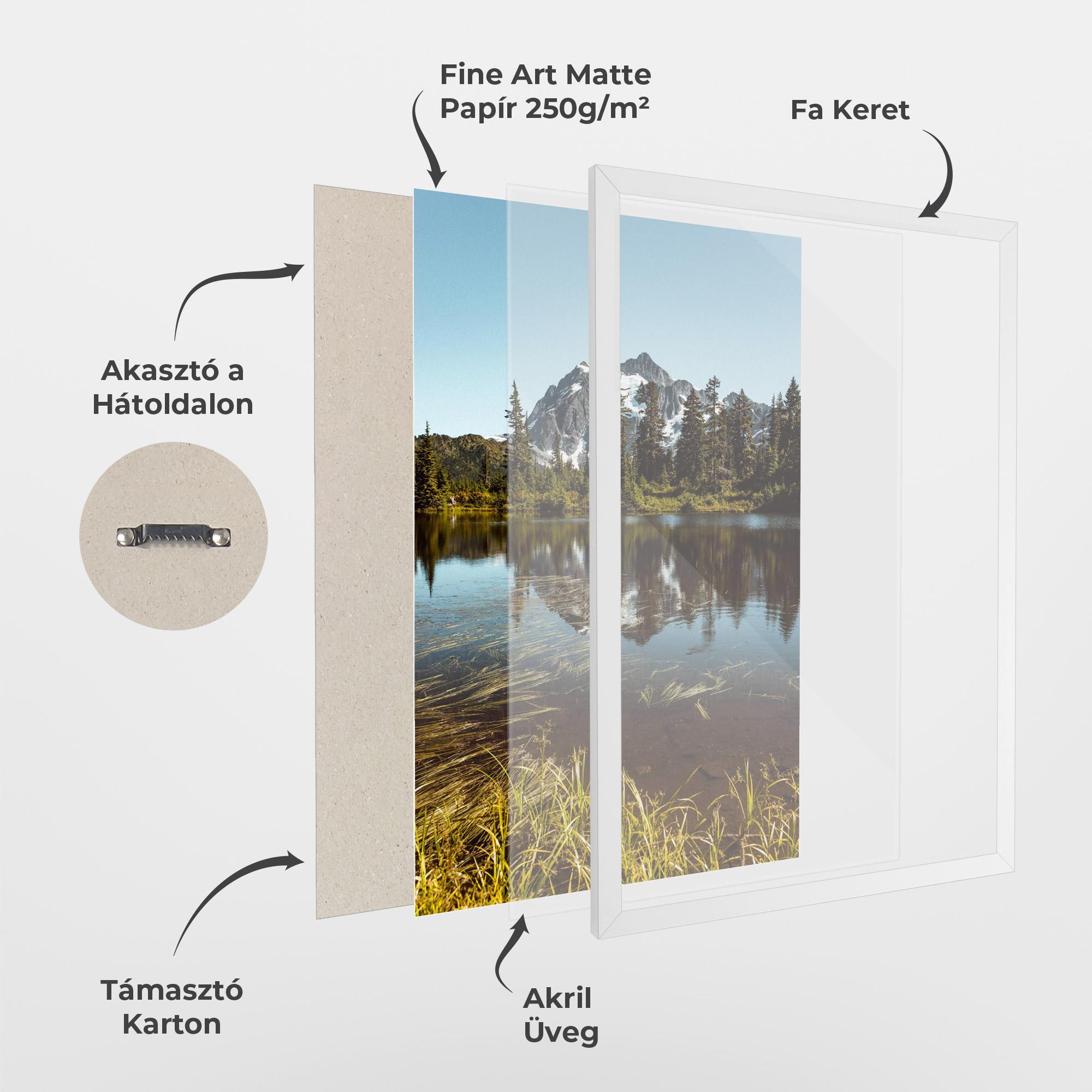 Keretezett Poszter Lake Snow Mountain mockup 1