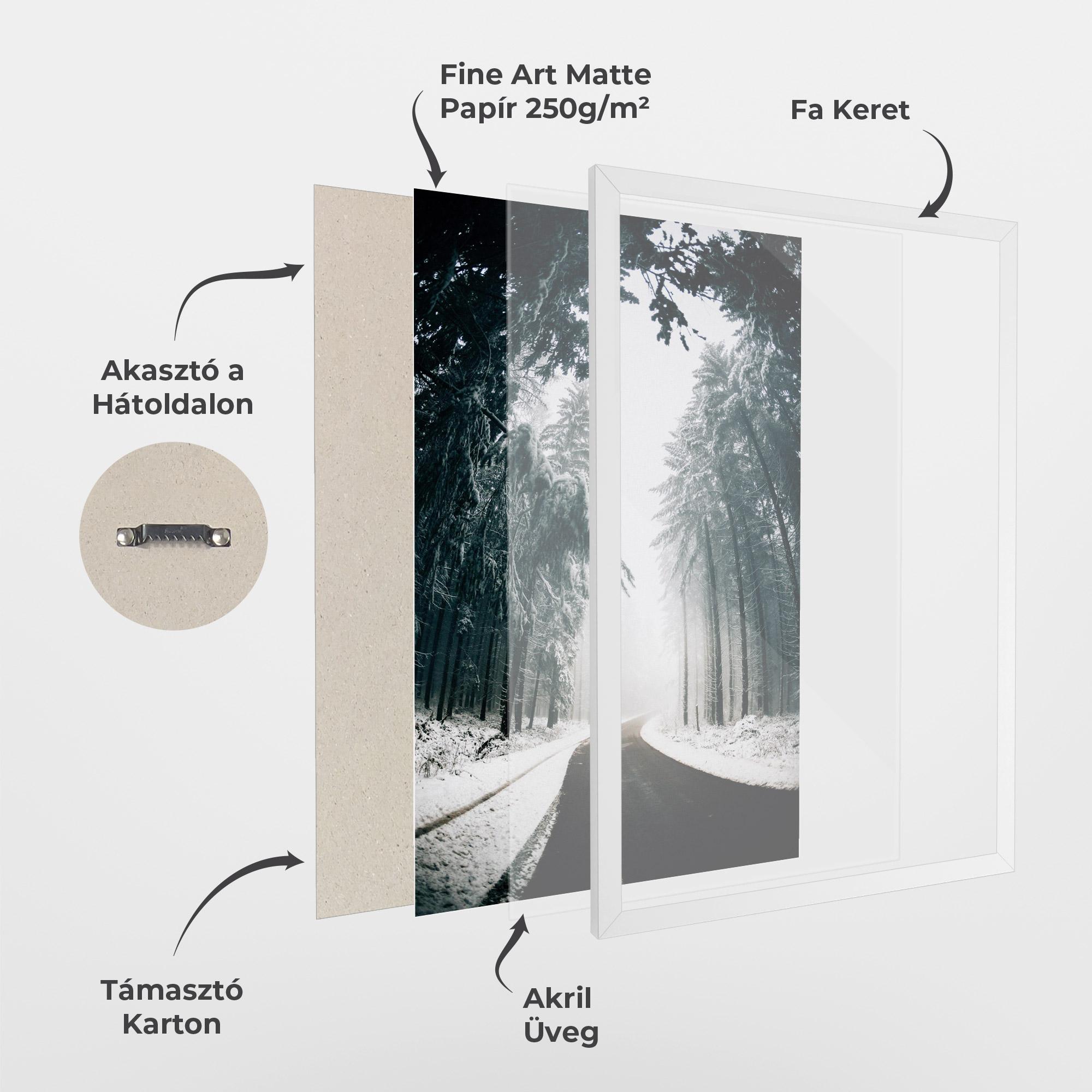 Keretezett Poszter Snow Road Dorest mockup 1